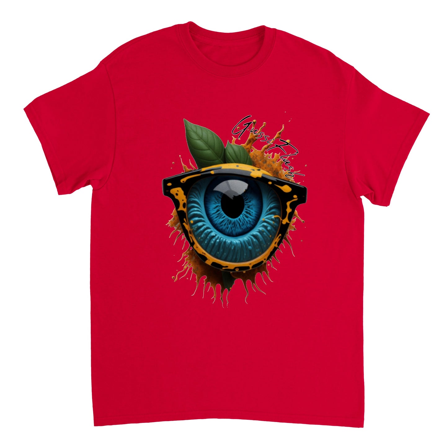Schweres Unisex T-Shirt mit Rundhalsausschnitt und Gussiflash Logo
