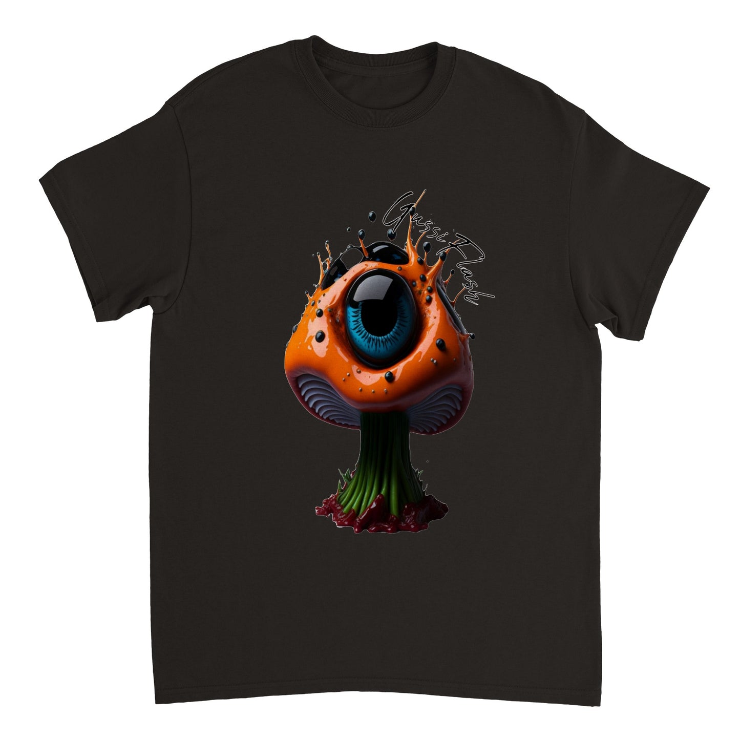Schweres Unisex T-Shirt mit Rundhalsausschnitt und Gussiflash Logo