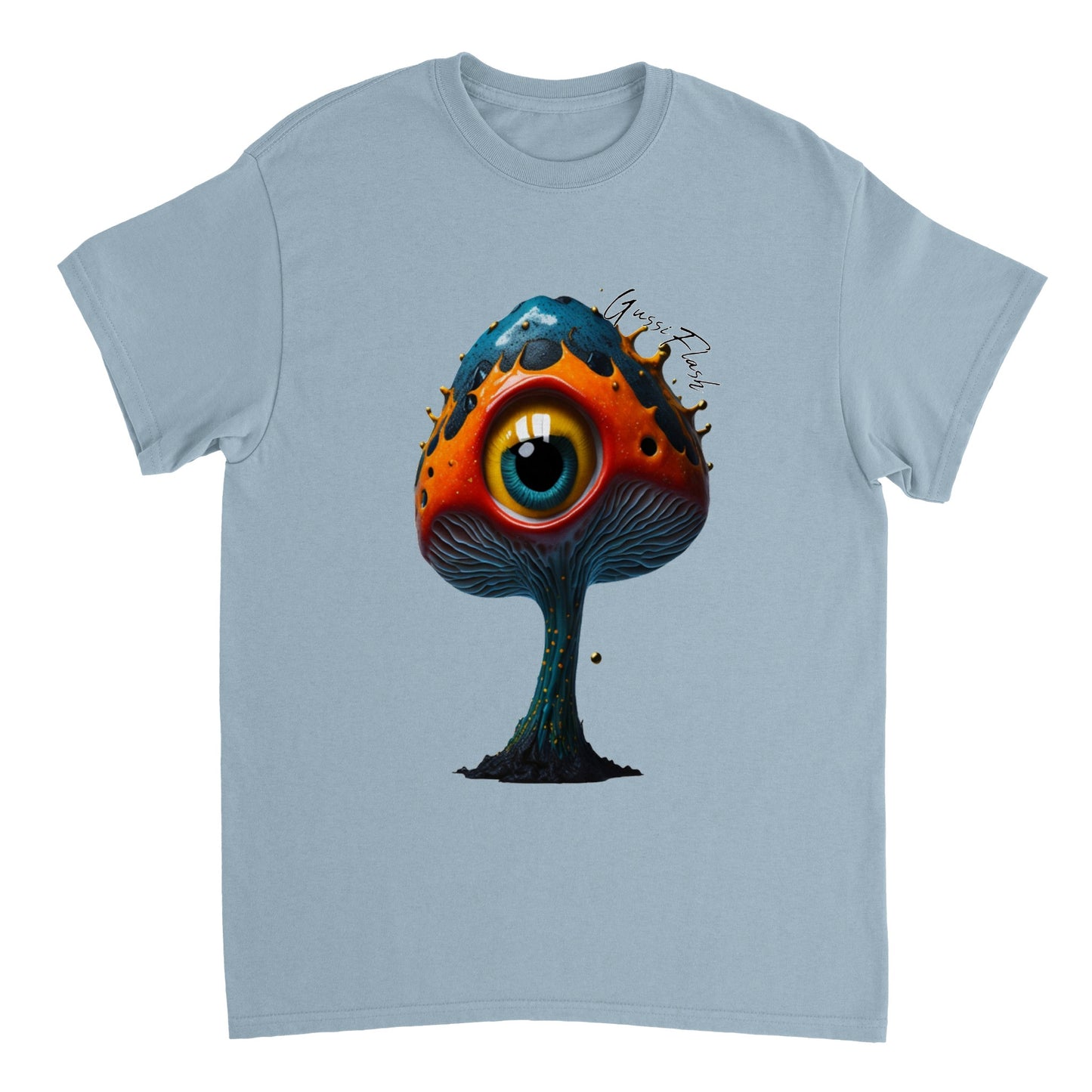 Schweres Unisex T-Shirt mit Rundhalsausschnitt und Gussiflash Logo