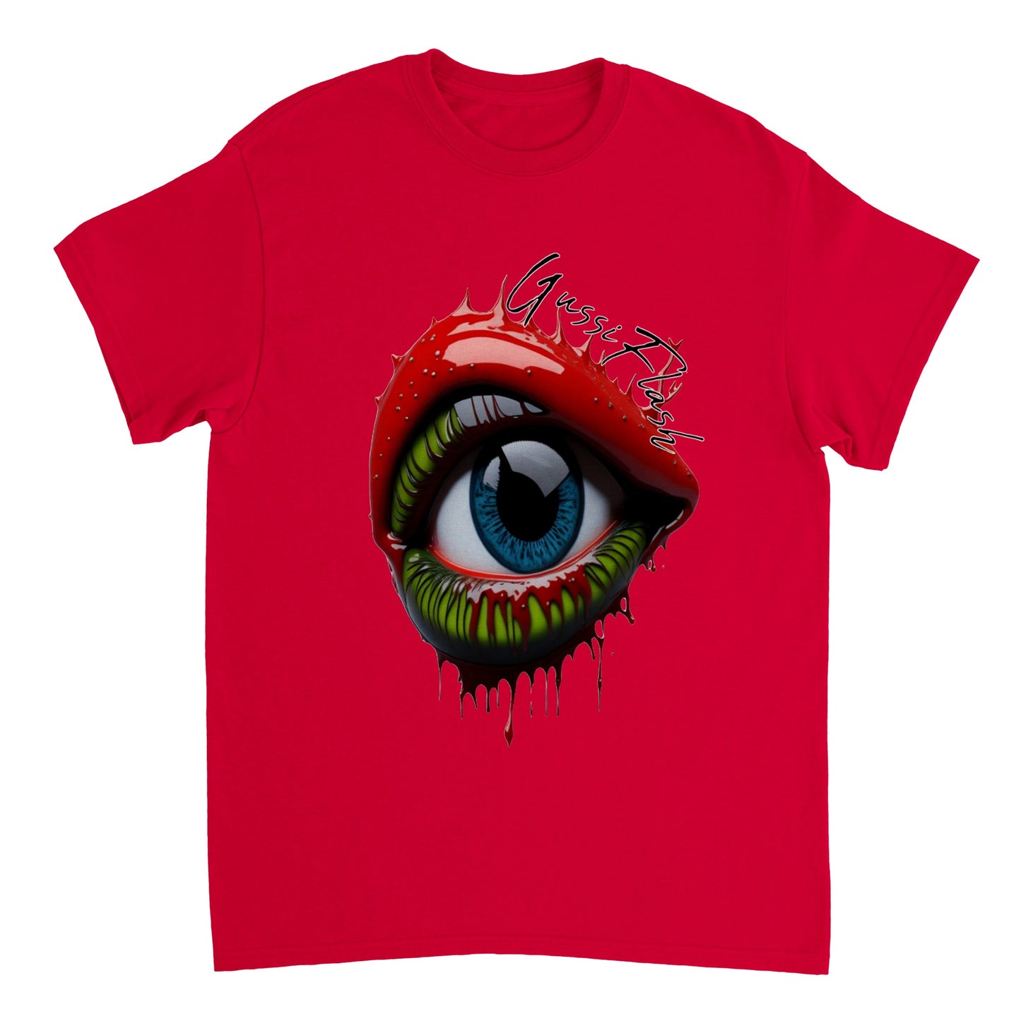 Schweres Unisex T-Shirt mit Rundhalsausschnitt und Gussiflash Logo