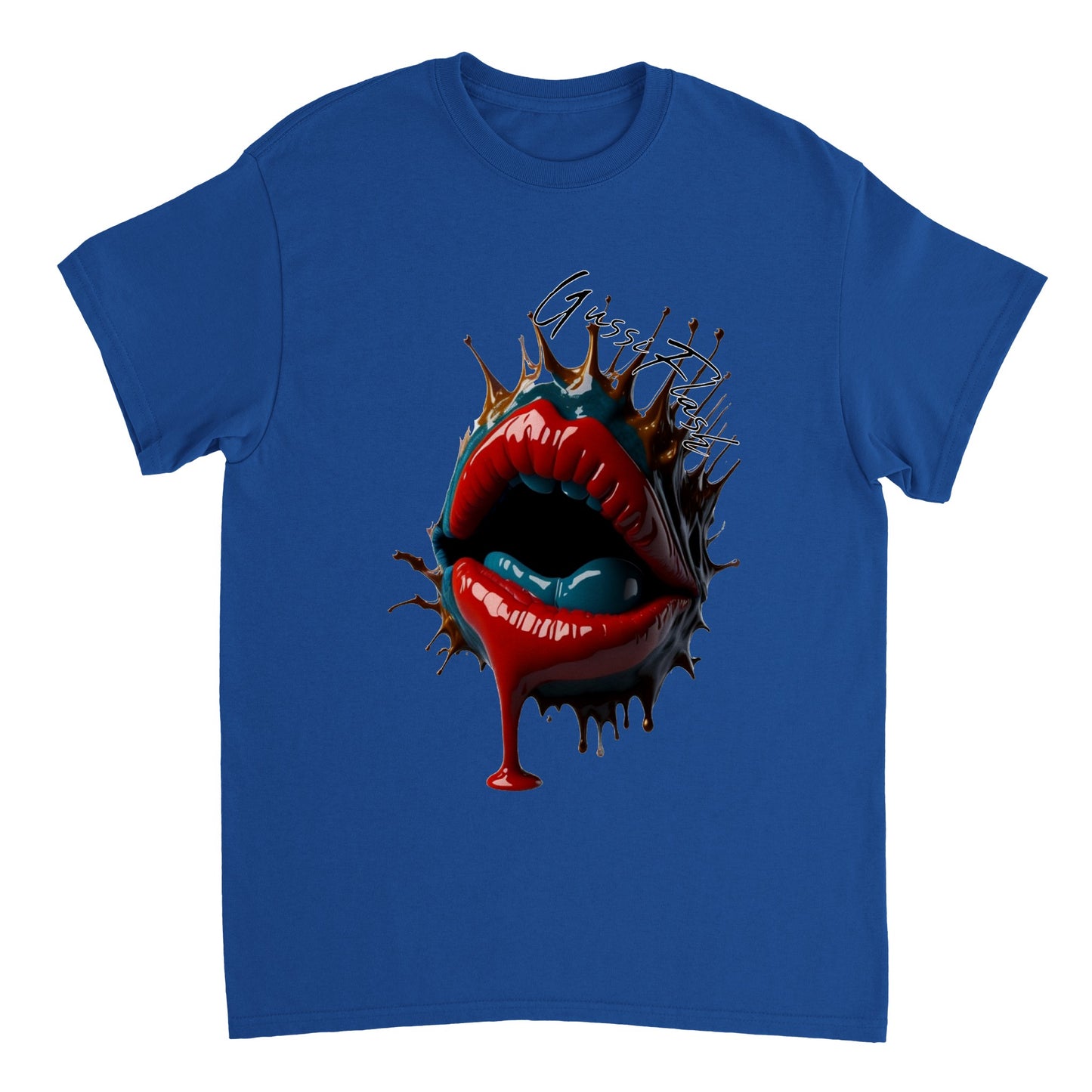 Schweres Unisex T-Shirt mit Rundhalsausschnitt und Gussiflash Logo