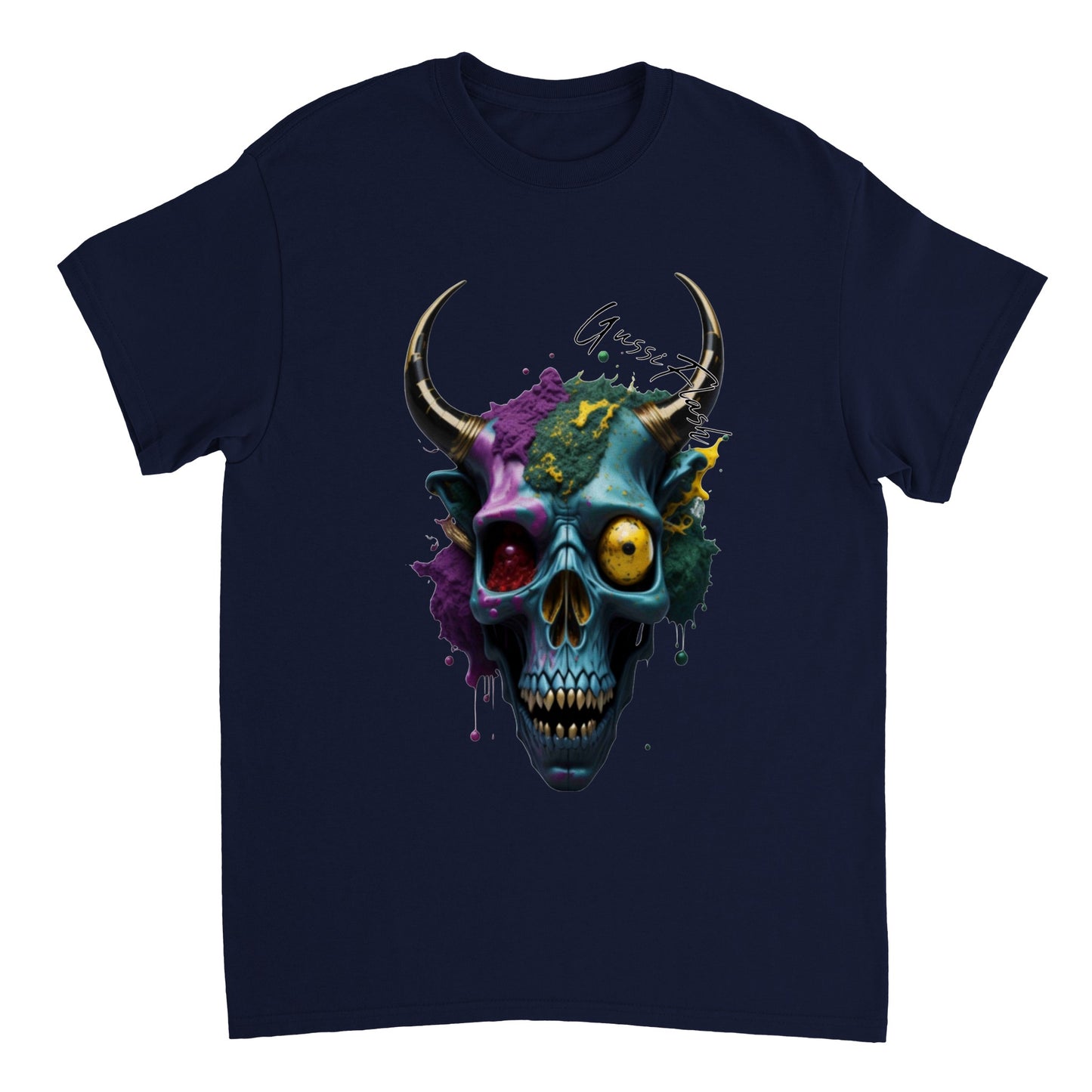 Schweres Unisex T-Shirt mit GussiFlash Skull