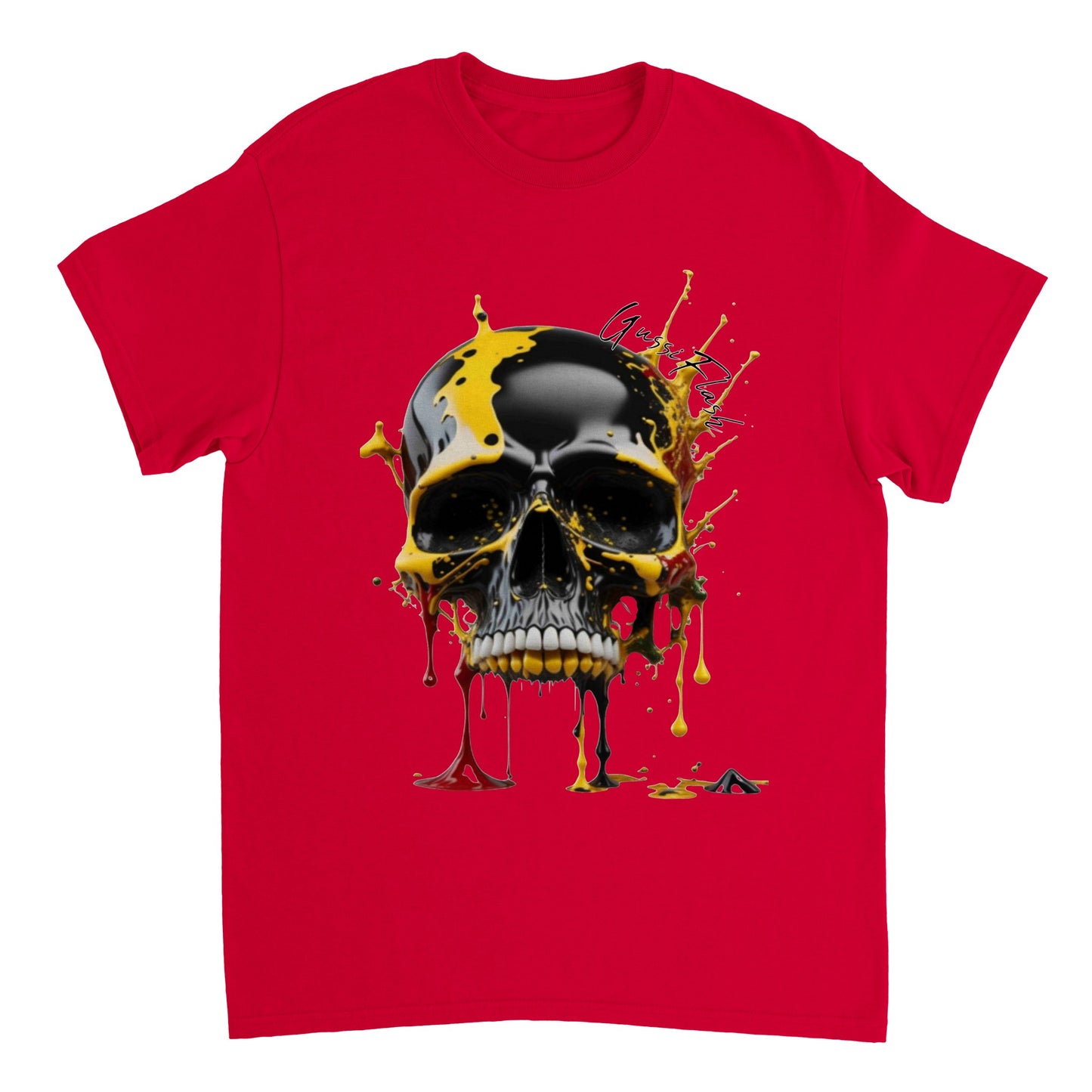 Schweres Unisex T-Shirt mit GussiFlash Skull