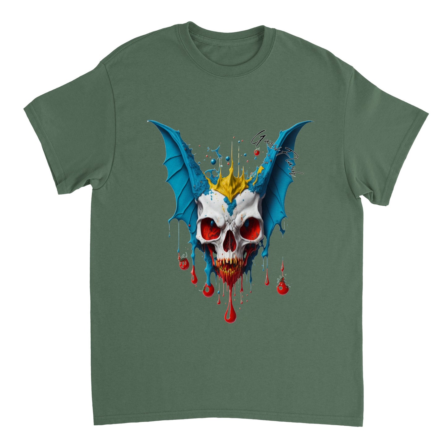 Schweres Unisex T-Shirt mit GussiFlash Logo
