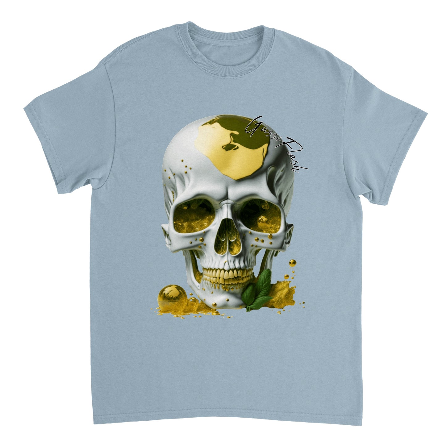 Schweres Unisex T-Shirt mit GussiFlash Skull
