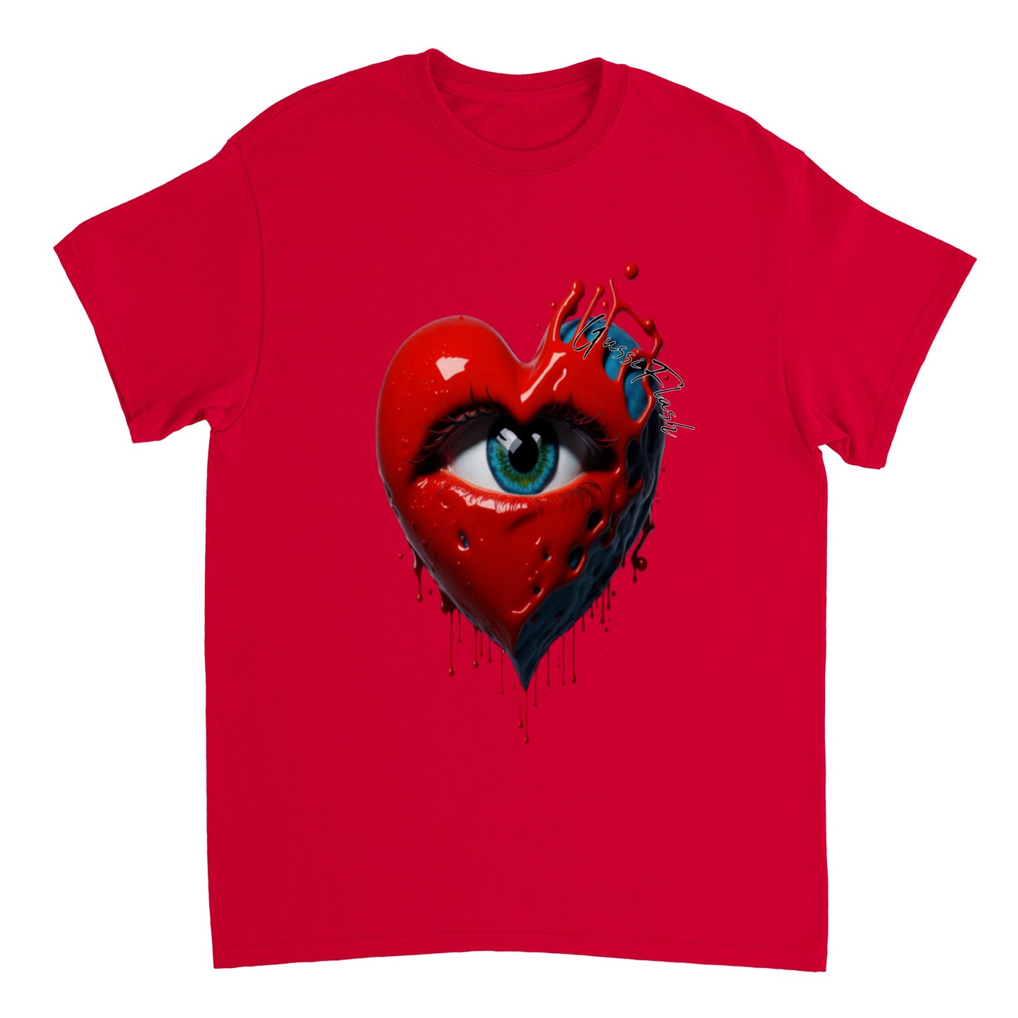 Schweres Unisex T-Shirt mit Rundhalsausschnitt und Gussiflash Logo