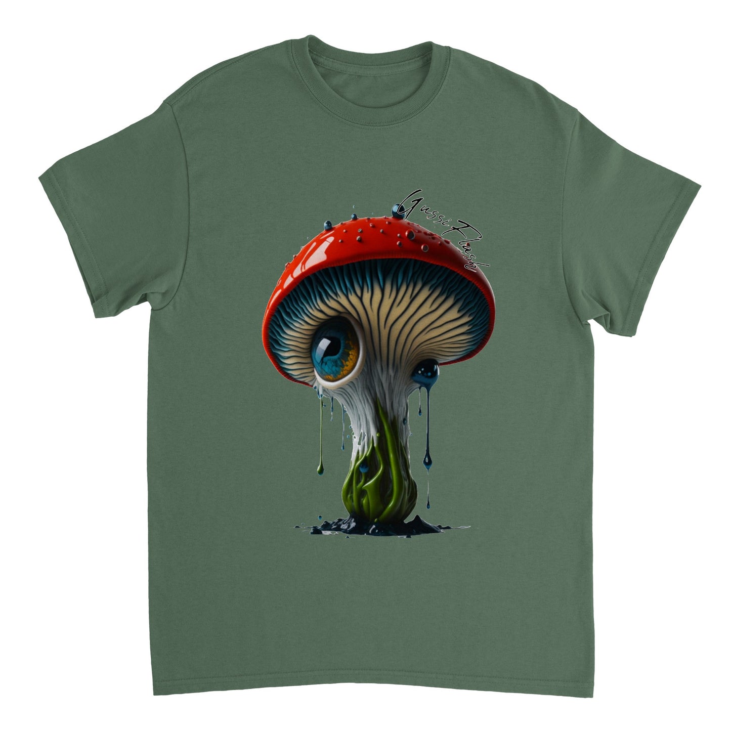 Schweres Unisex T-Shirt mit Rundhalsausschnitt und Gussiflash Logo