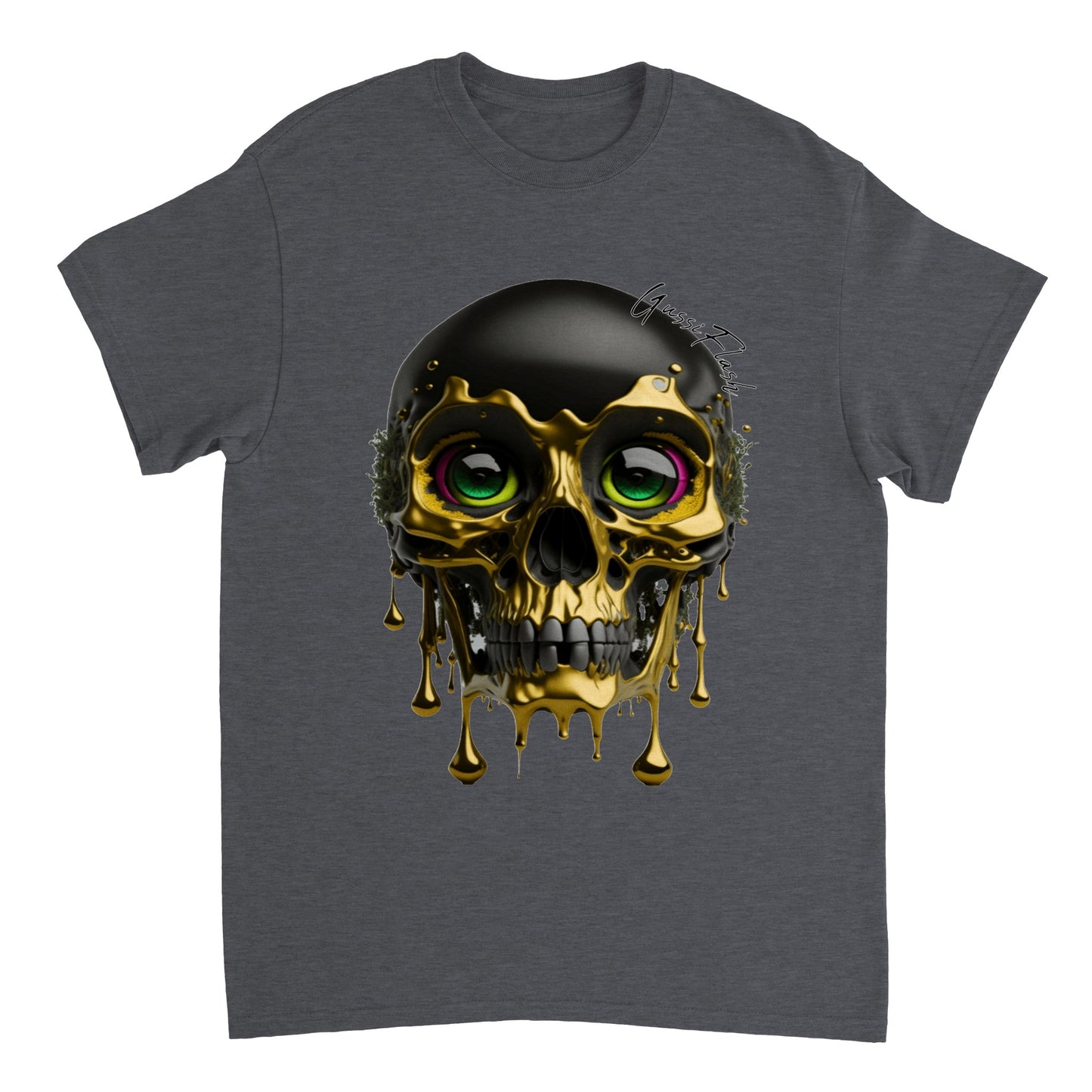 Schweres Unisex T-Shirt mit GussiFlash Skull