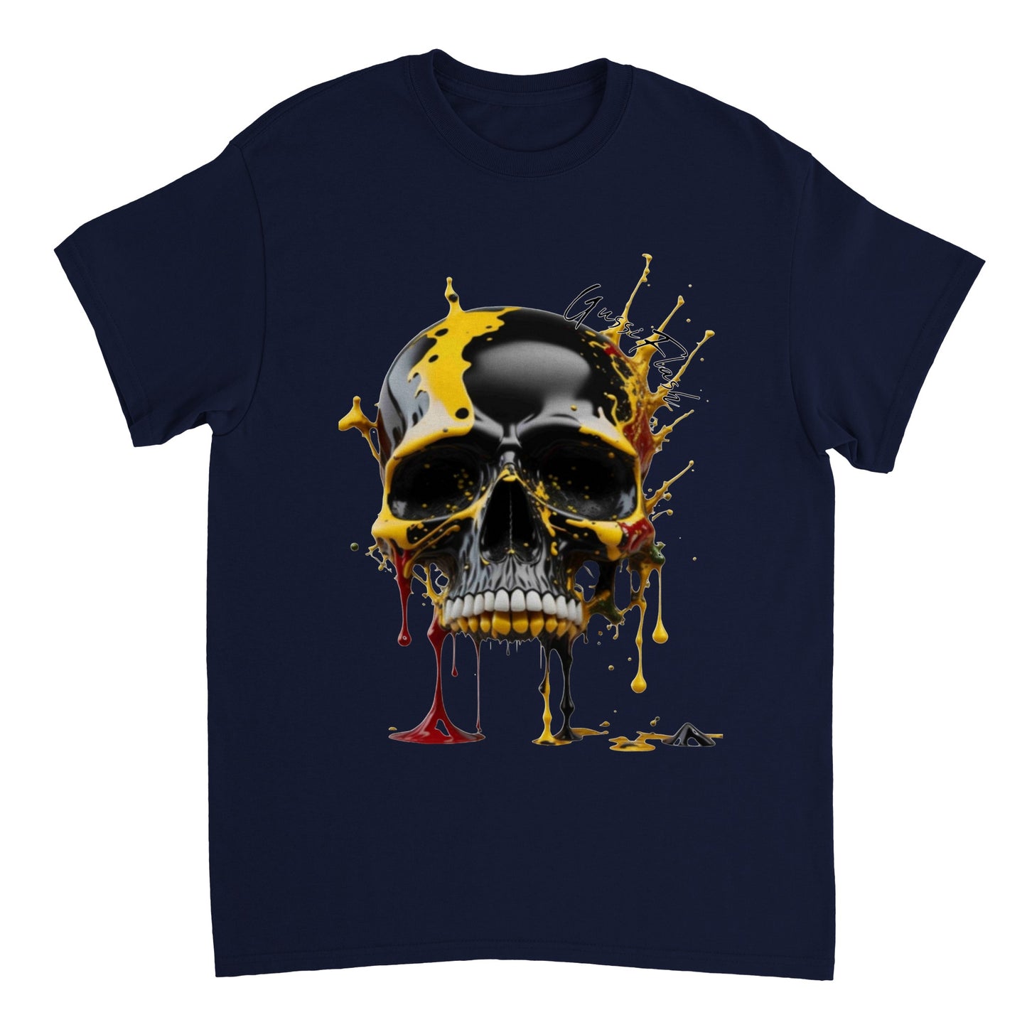 Schweres Unisex T-Shirt mit GussiFlash Skull