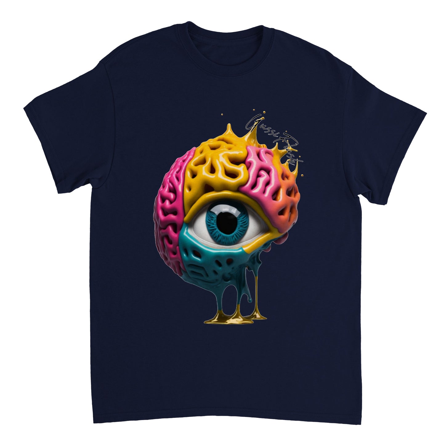 Schweres Unisex T-Shirt mit Rundhalsausschnitt und Gussiflash Logo