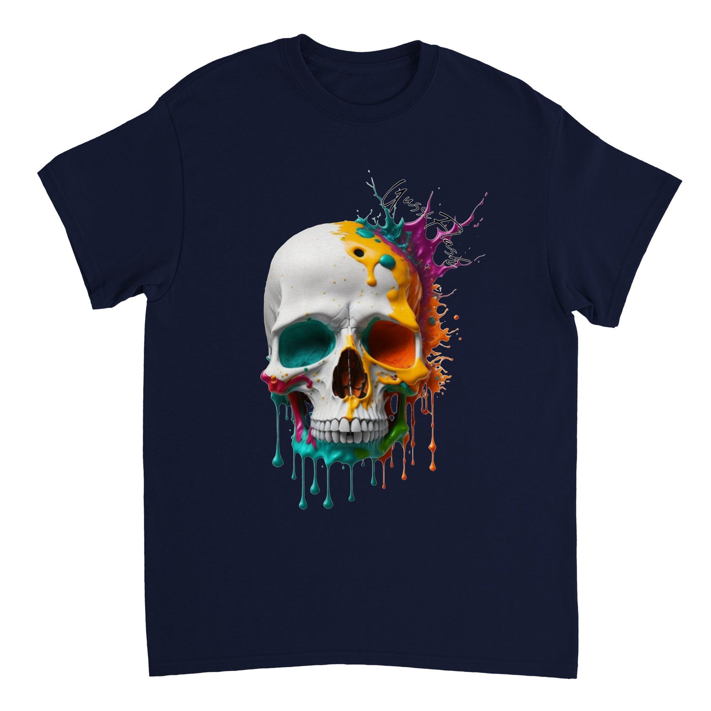 Schweres Unisex T-Shirt mit GussiFlash Skull