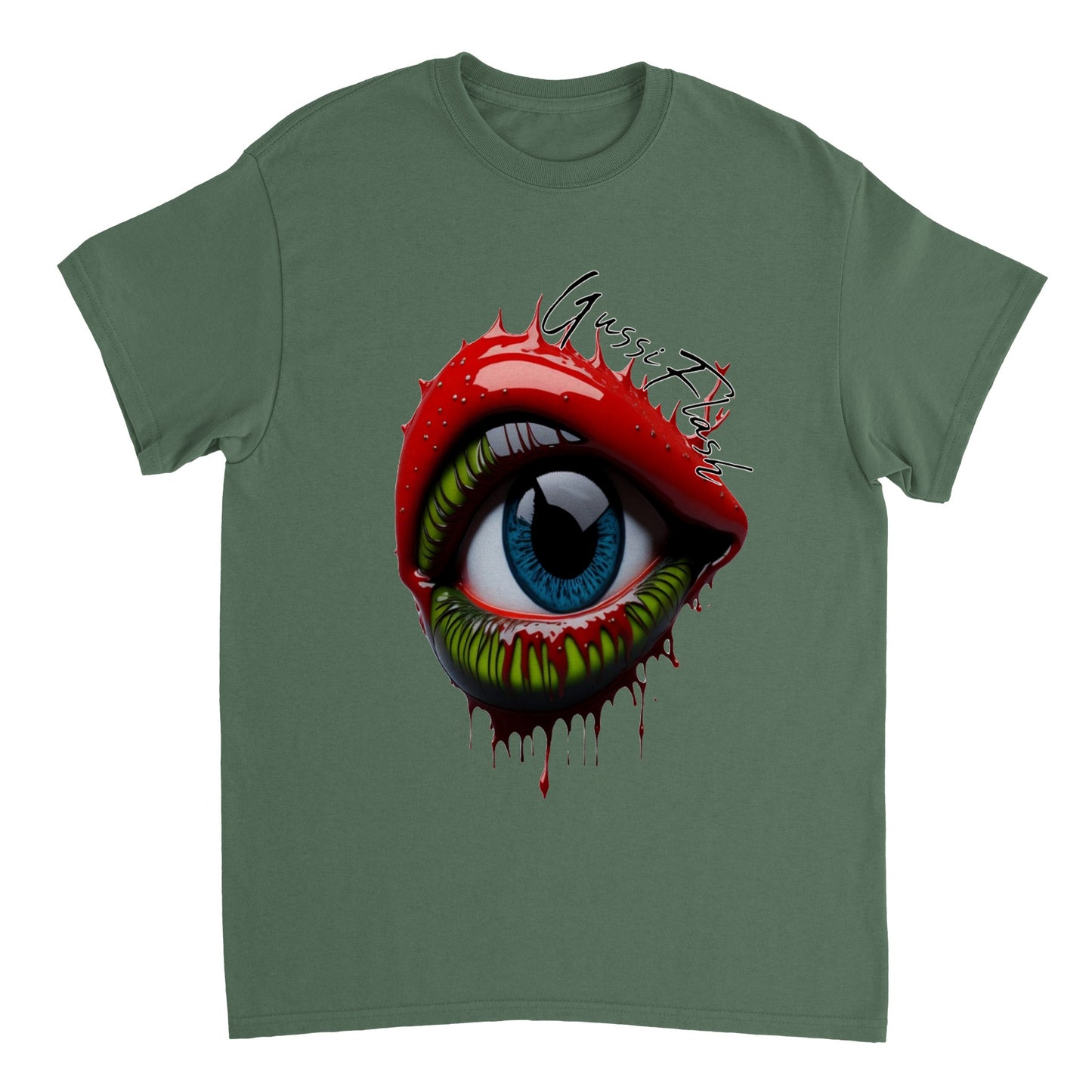 Schweres Unisex T-Shirt mit Rundhalsausschnitt und Gussiflash Logo