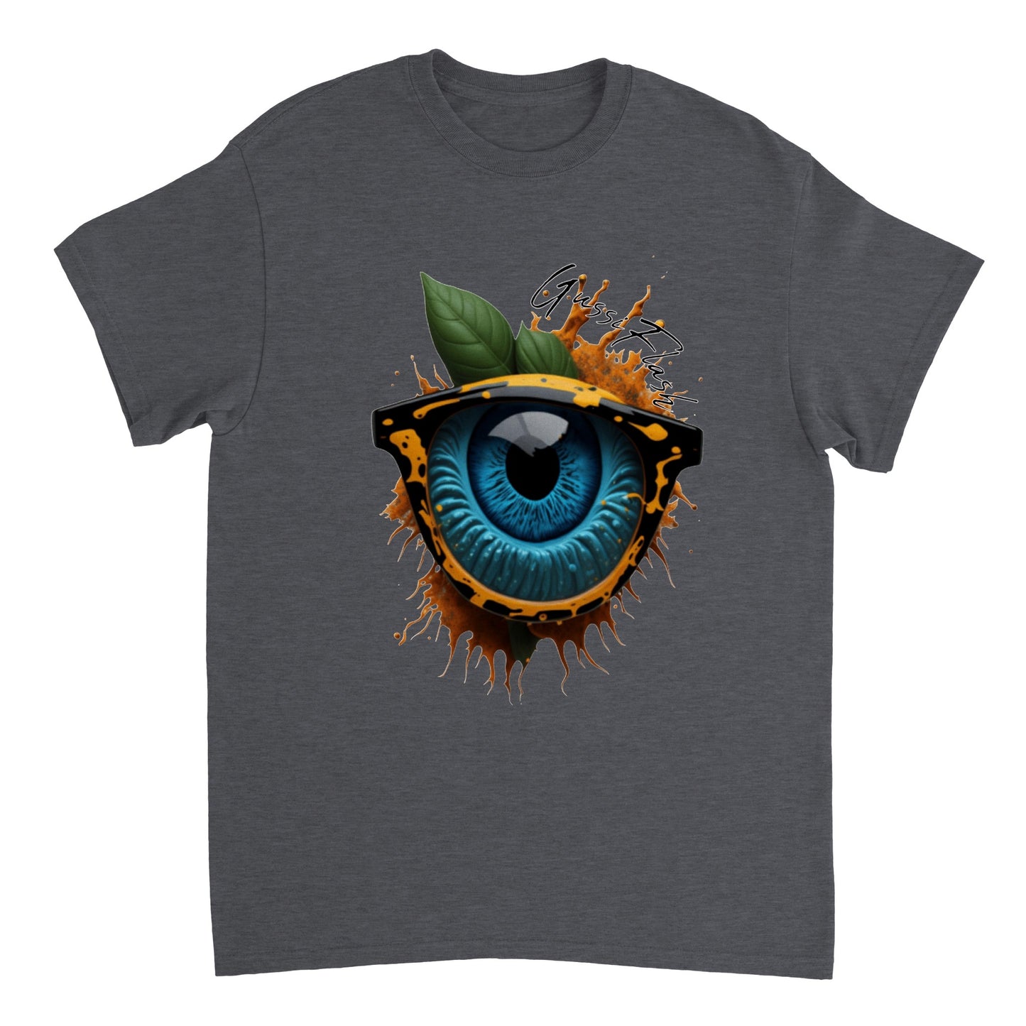 Schweres Unisex T-Shirt mit Rundhalsausschnitt und Gussiflash Logo