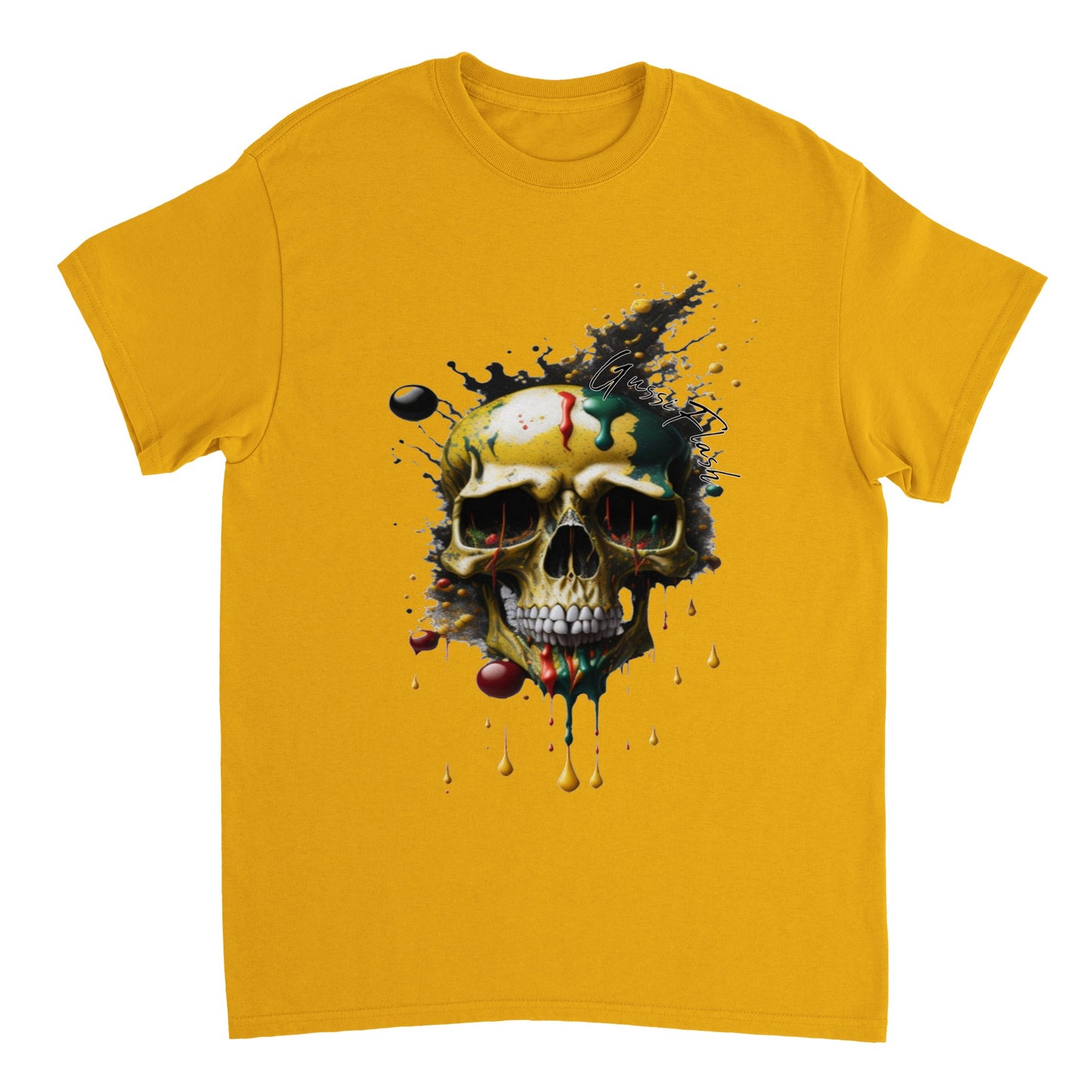 Schweres Unisex T-Shirt mit GussiFlash Skull