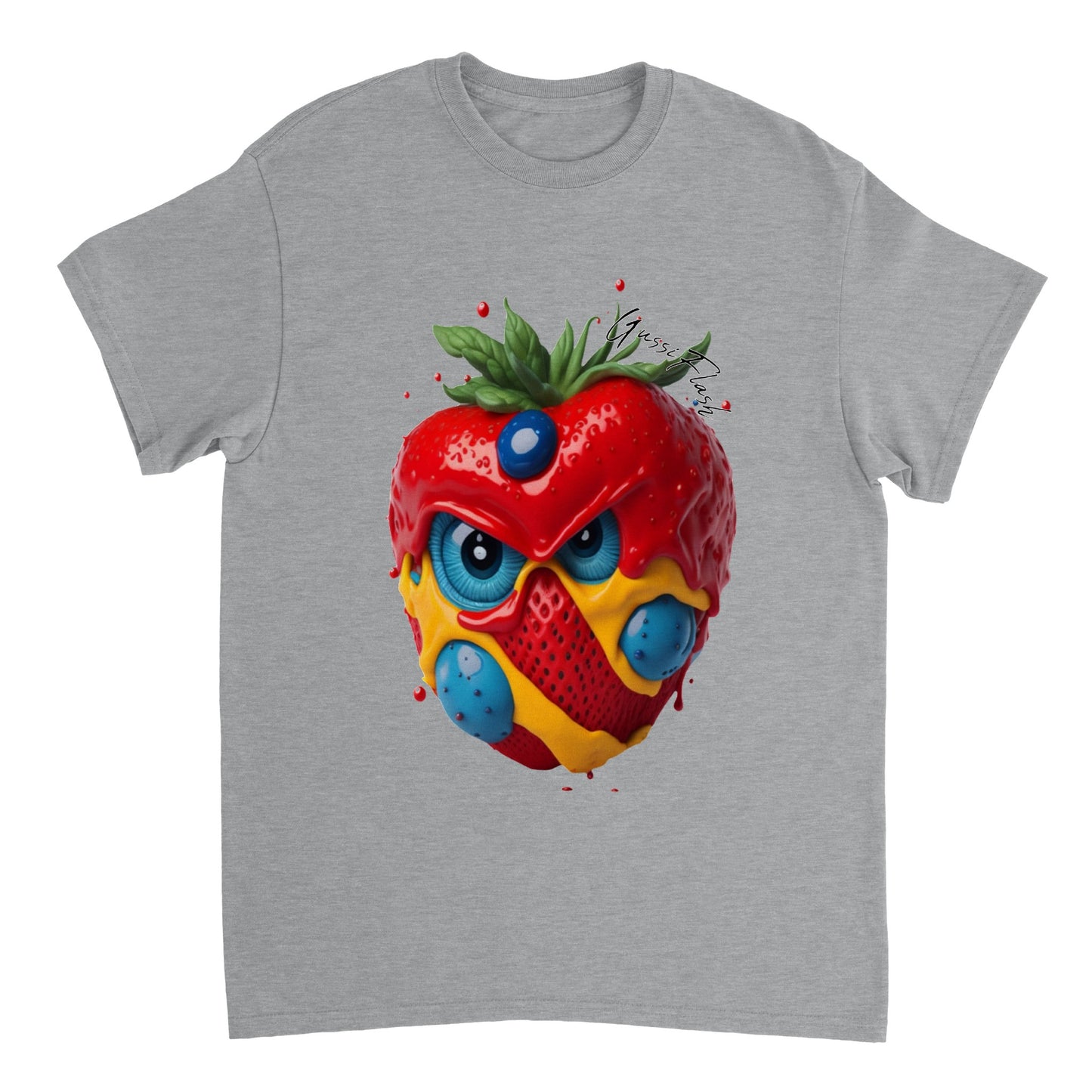 Schweres Unisex T-Shirt mit Rundhalsausschnitt und Gussiflash Logo