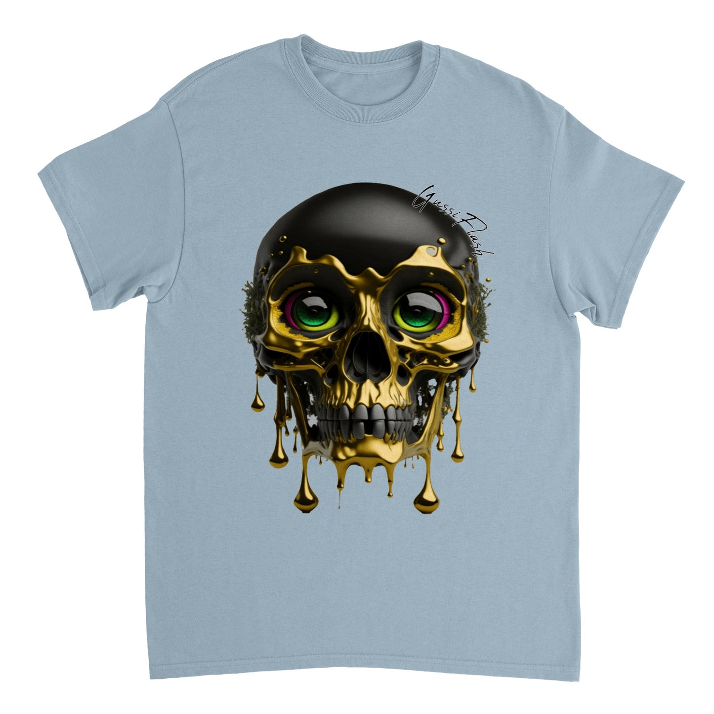 Schweres Unisex T-Shirt mit GussiFlash Skull