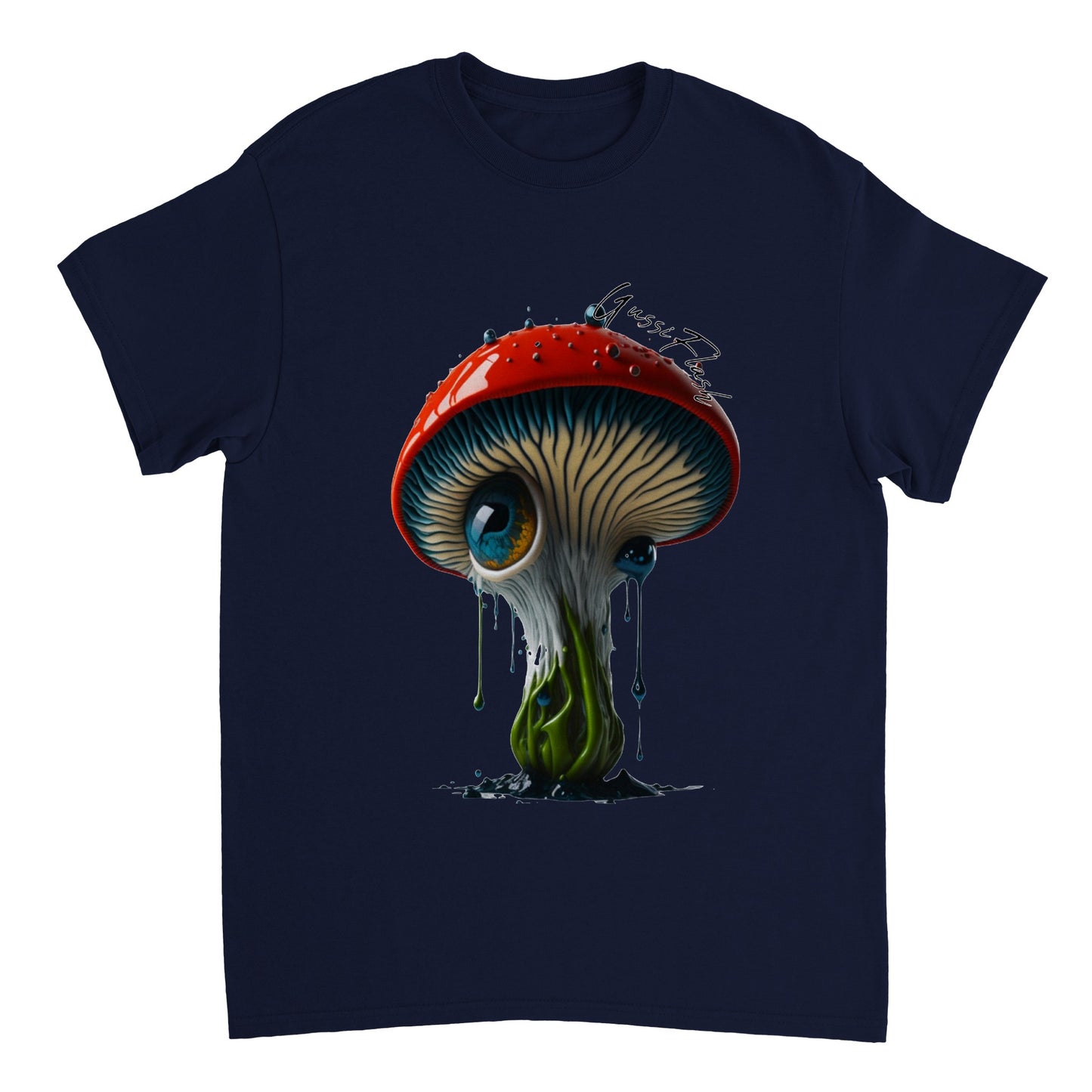 Schweres Unisex T-Shirt mit Rundhalsausschnitt und Gussiflash Logo