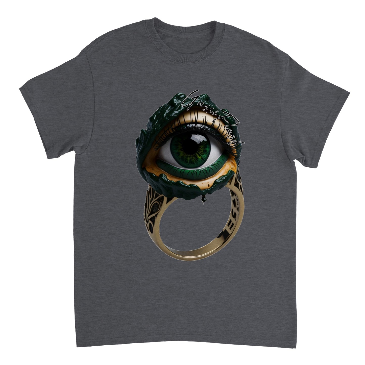 Schweres Unisex T-Shirt mit Rundhalsausschnitt und Gussiflash Logo