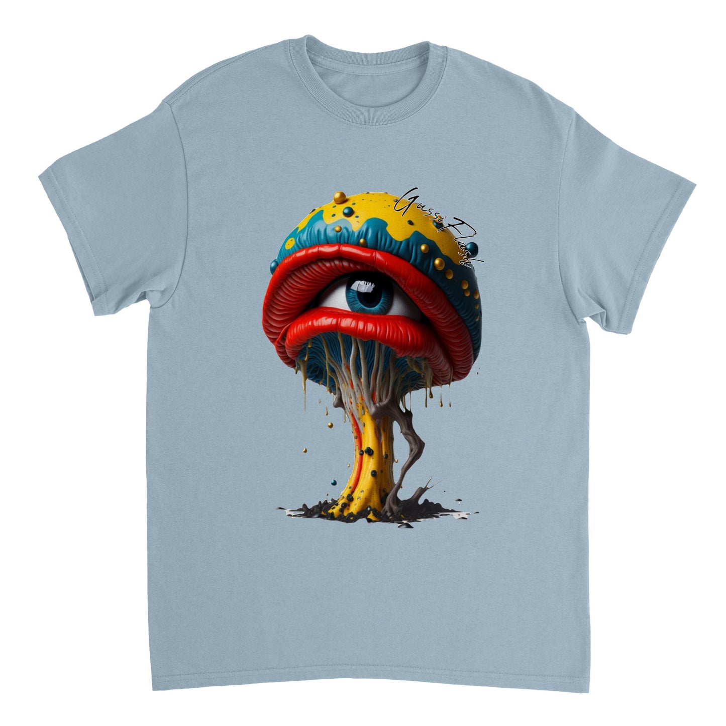 Schweres Unisex T-Shirt mit Rundhalsausschnitt und Gussiflash Logo