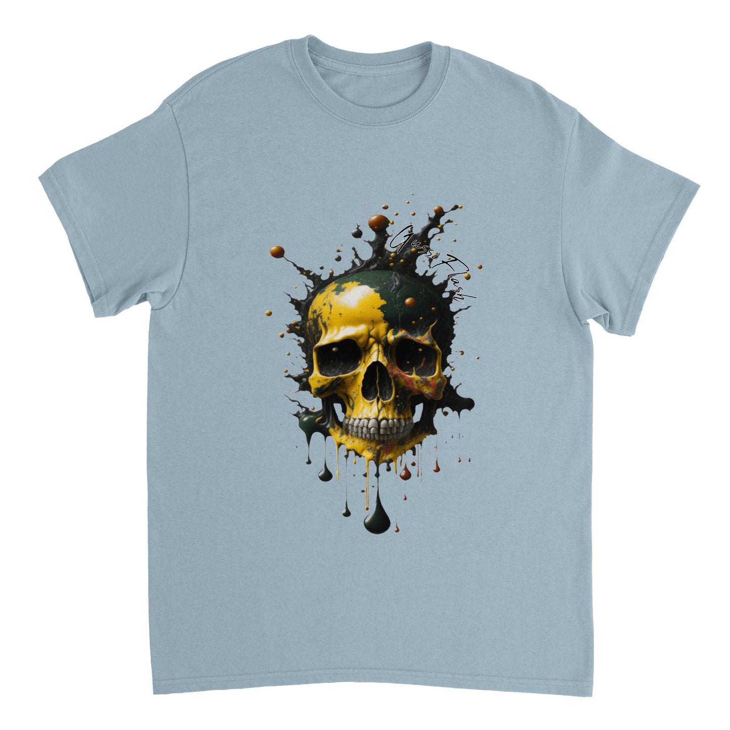 Schweres Unisex T-Shirt mit GussiFlash Skull