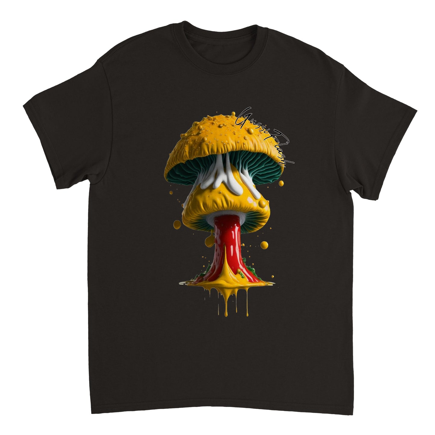 Schweres Unisex T-Shirt mit Rundhalsausschnitt und Gussiflash Logo