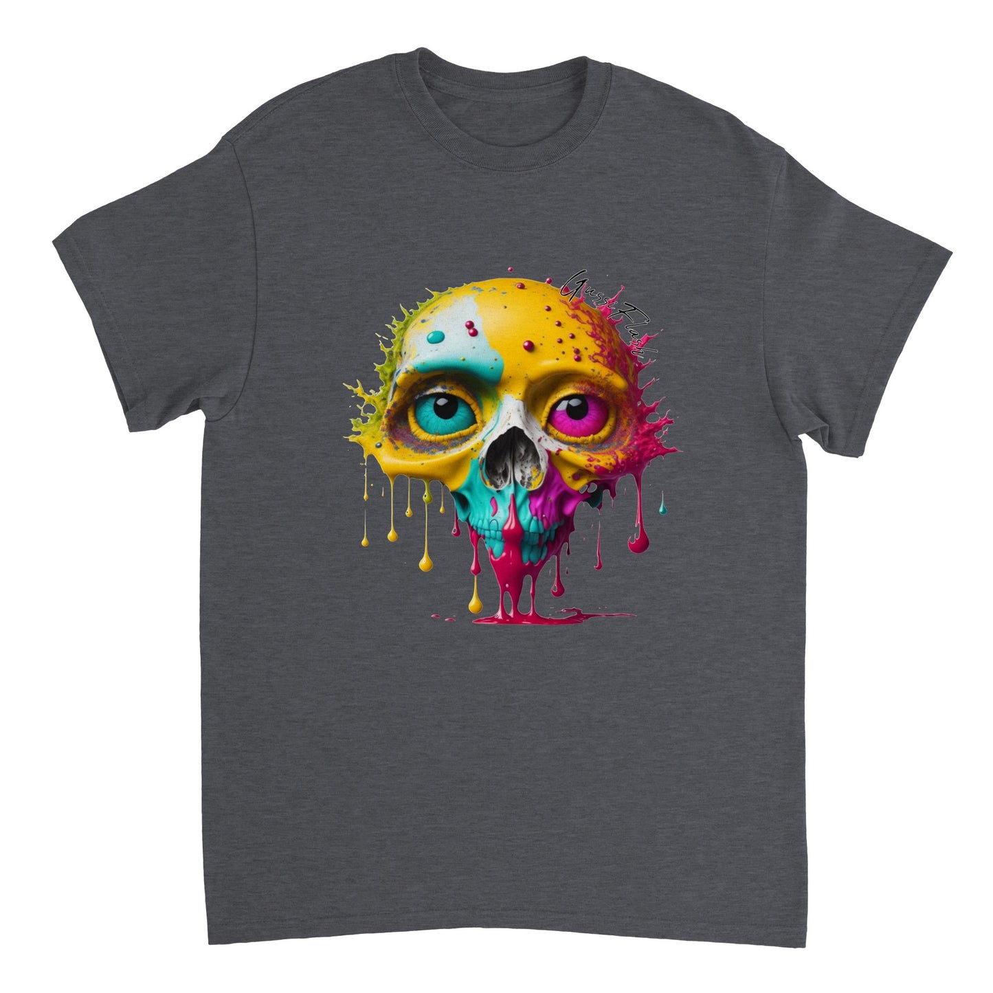 Schweres Unisex T-Shirt mit GussiFlash Skull
