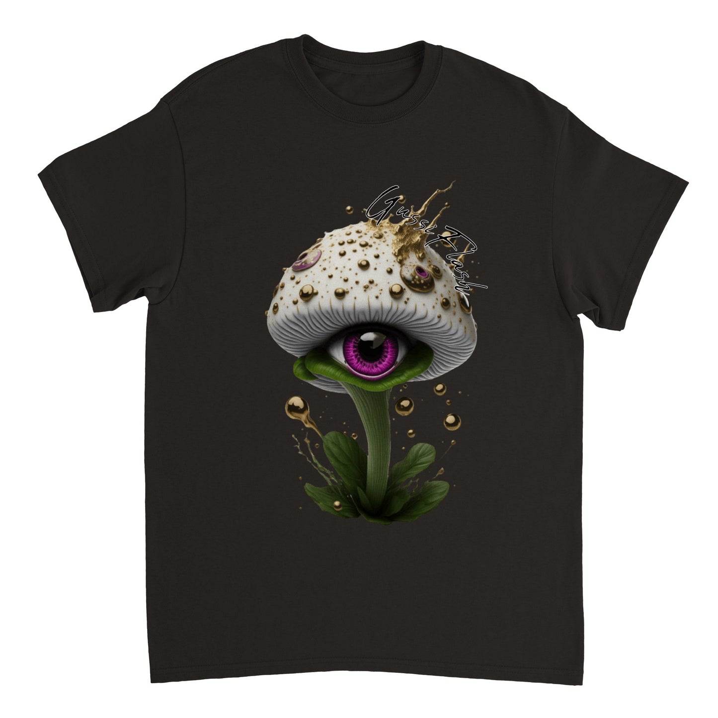 Schweres Unisex T-Shirt mit Rundhalsausschnitt und Gussiflash Logo
