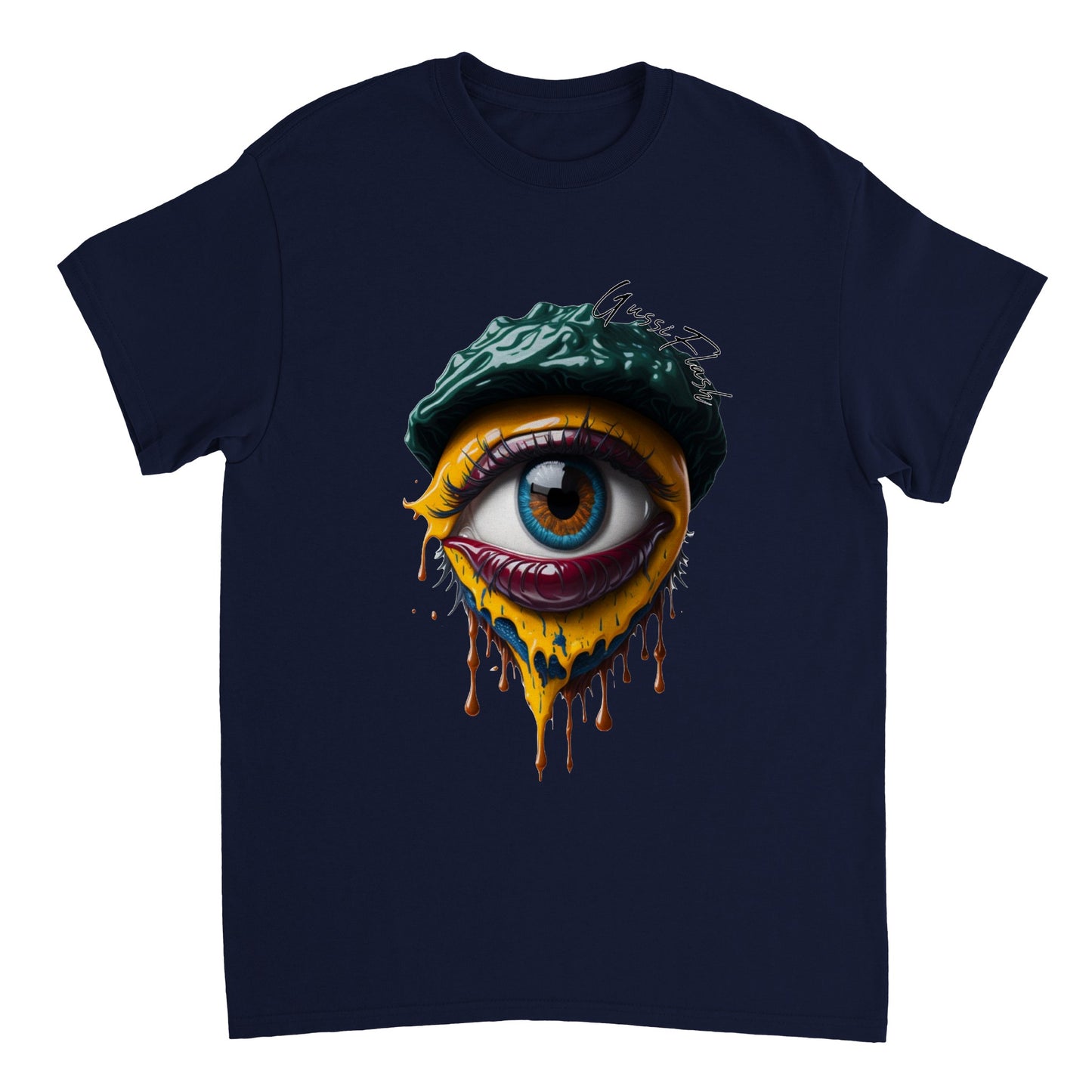 Schweres Unisex T-Shirt mit Rundhalsausschnitt und Gussiflash Logo