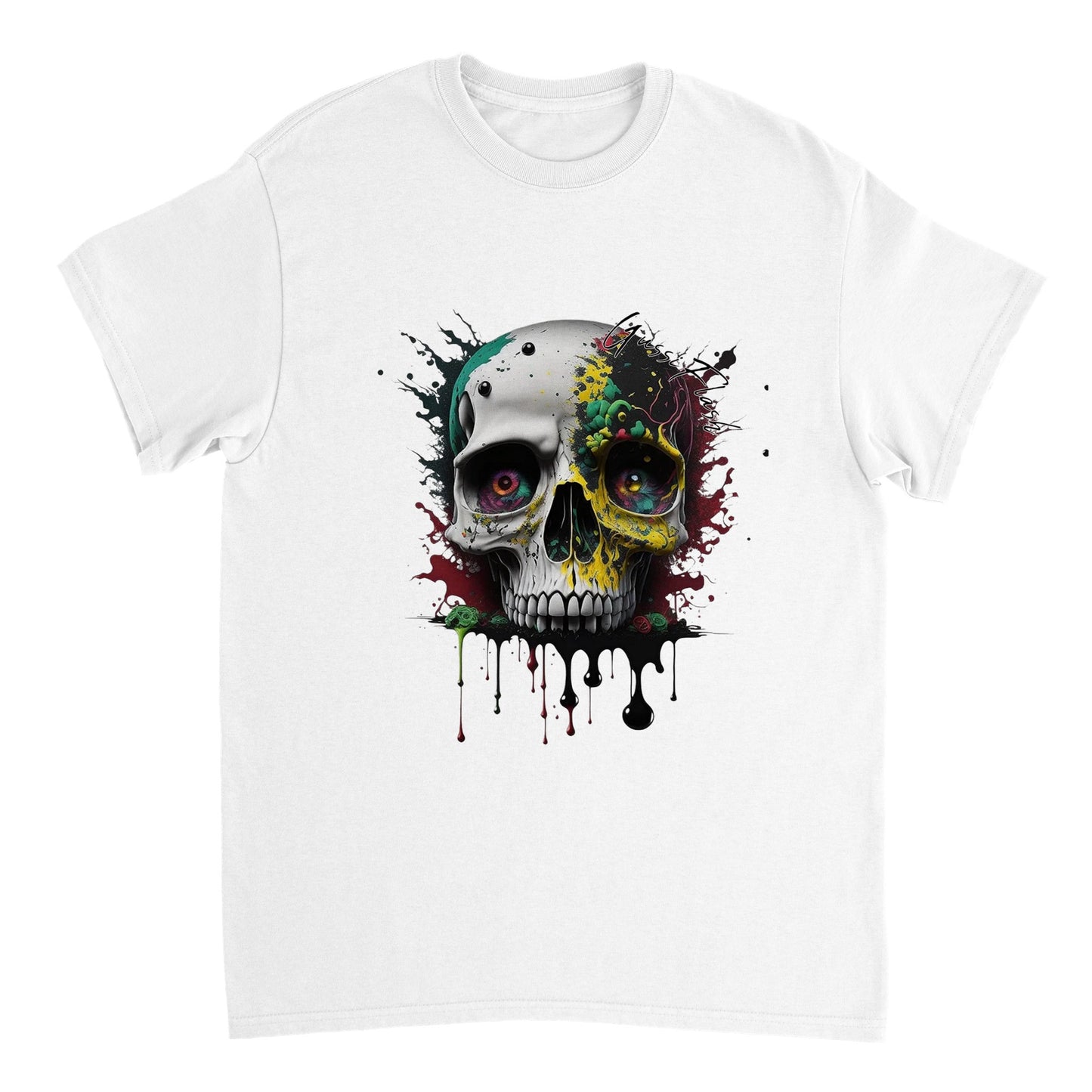 Schweres Unisex T-Shirt mit GussiFlash Skull