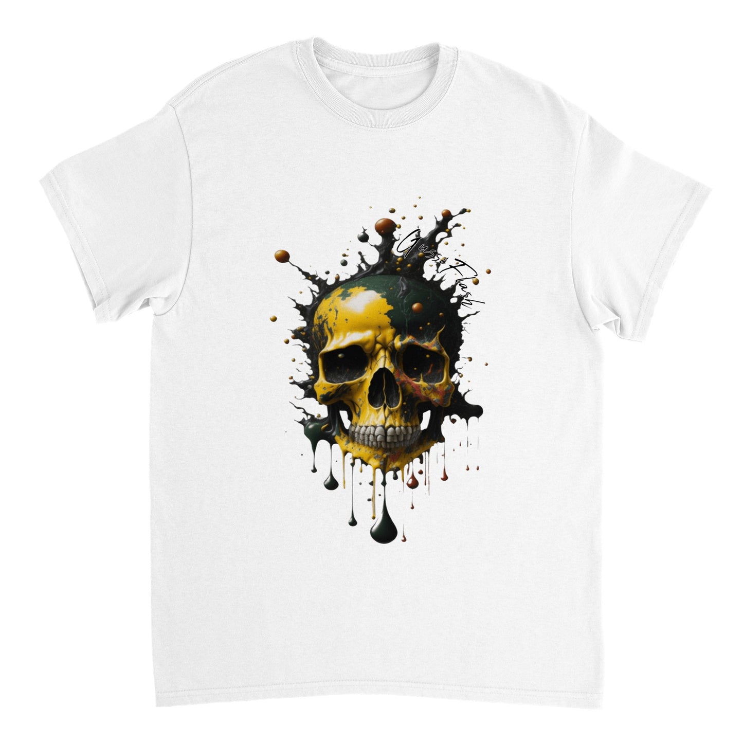 Schweres Unisex T-Shirt mit GussiFlash Skull
