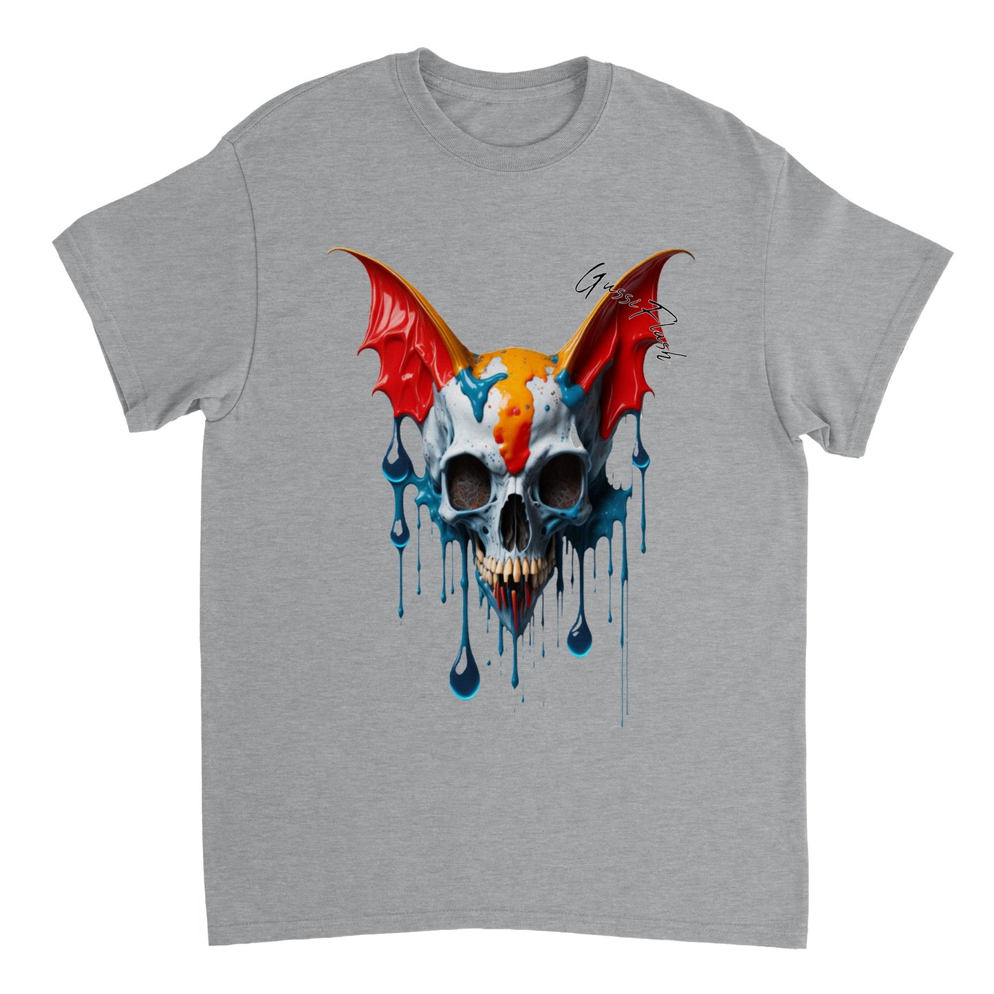 Schweres Unisex T-Shirt mit GussiFlash Skull
