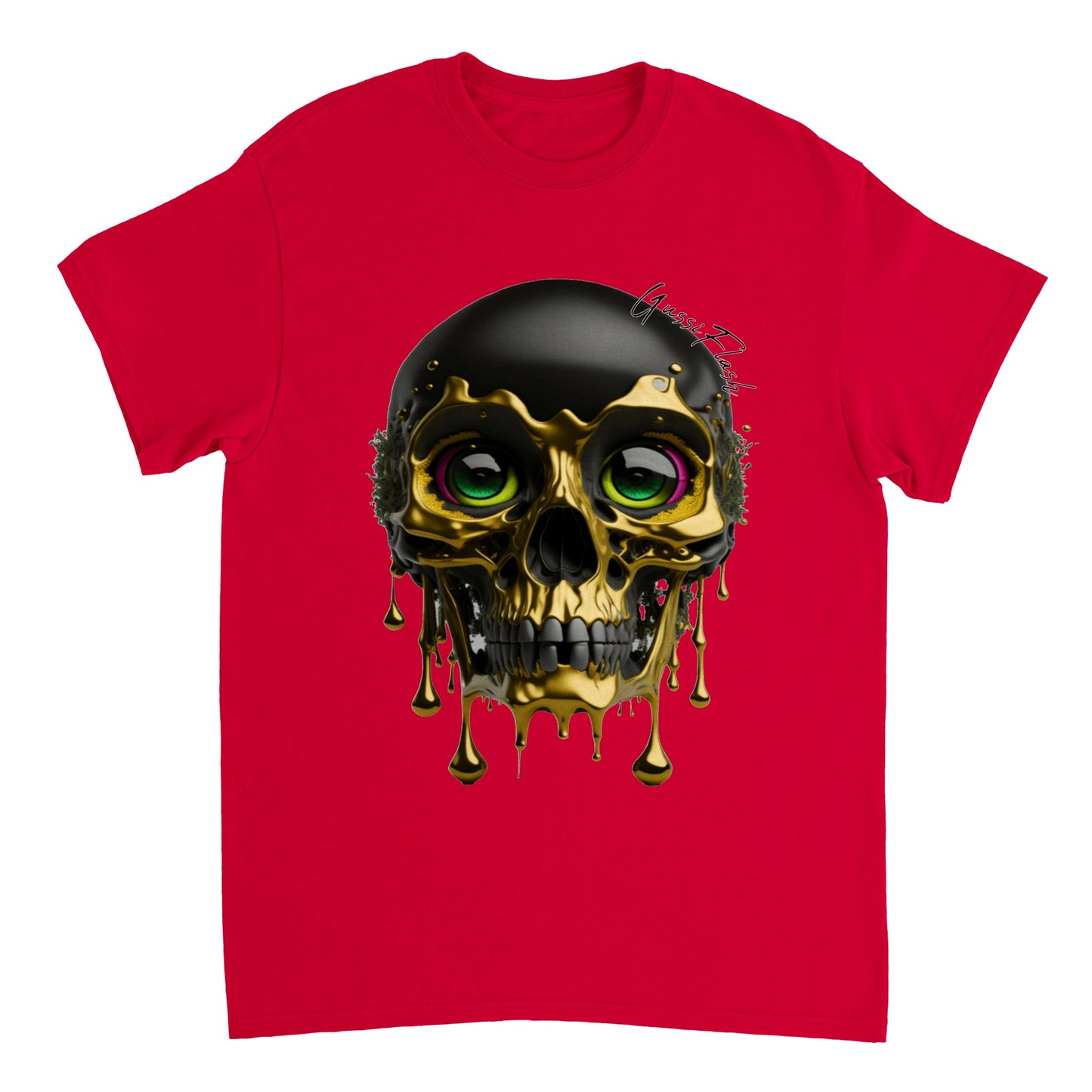 Schweres Unisex T-Shirt mit GussiFlash Skull