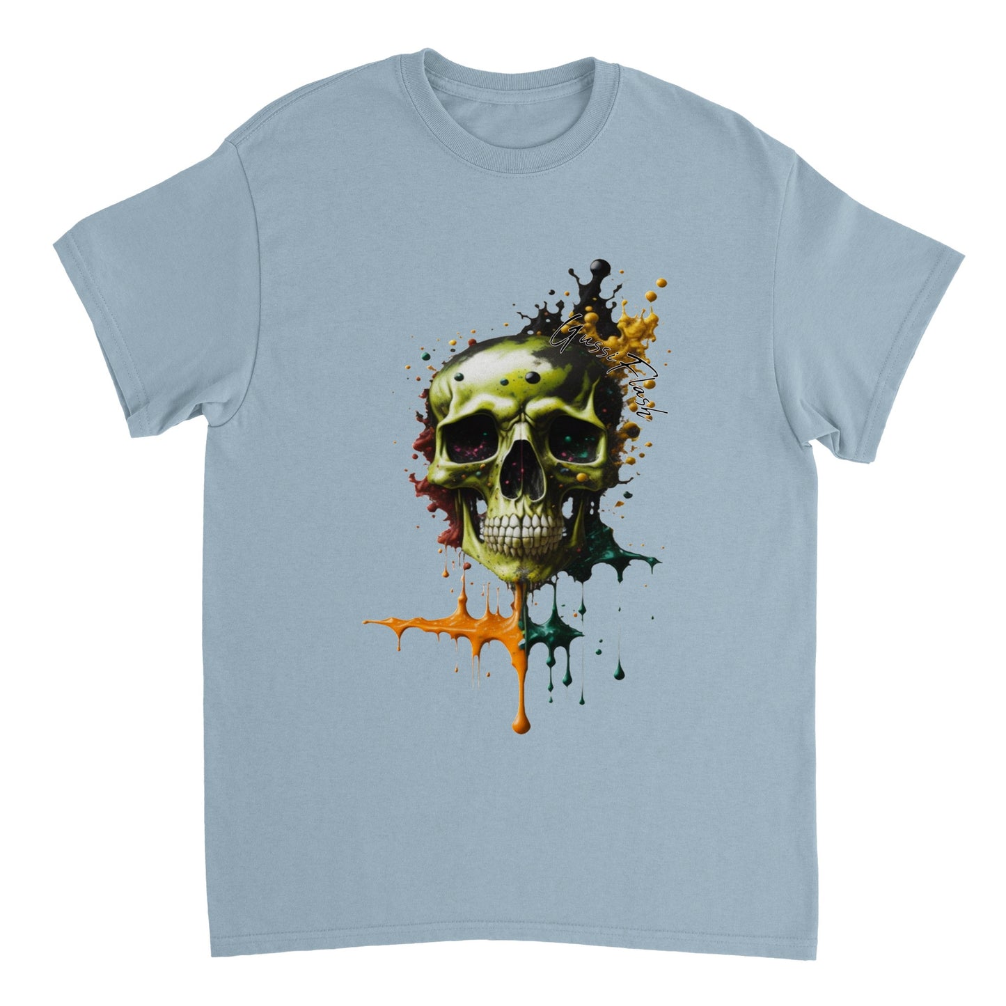 Schweres Unisex T-Shirt mit GussiFlash Skull