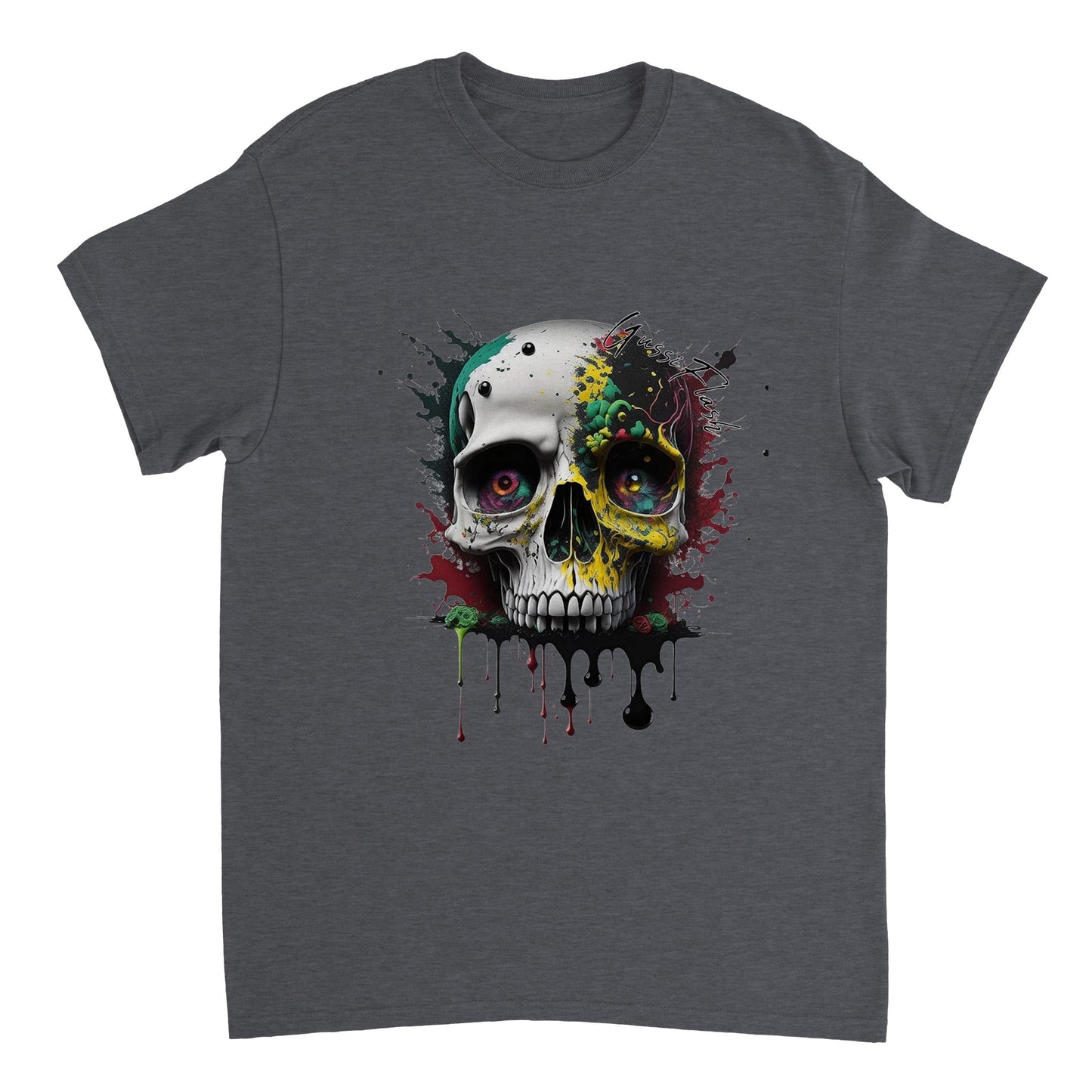 Schweres Unisex T-Shirt mit GussiFlash Skull