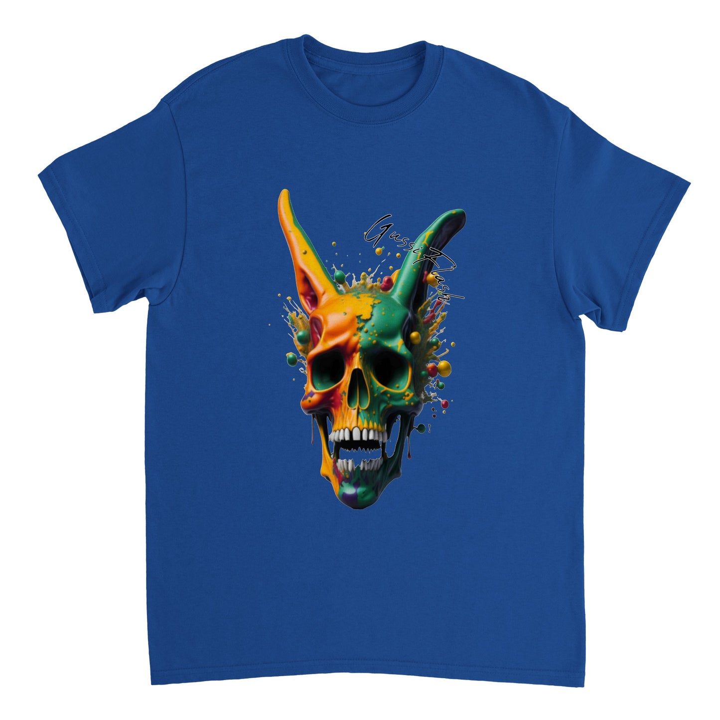 Schweres Unisex T-Shirt mit GussiFlash Skull