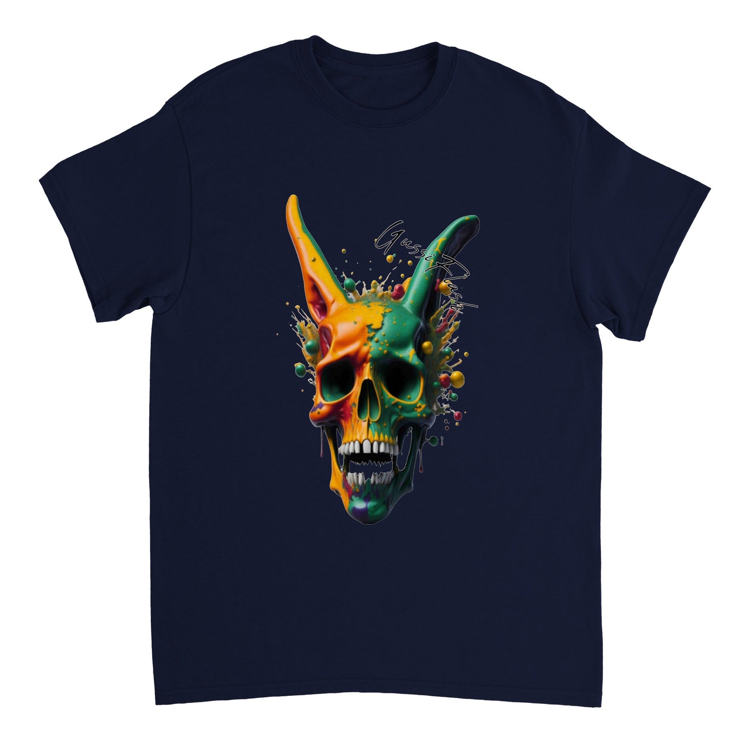 Schweres Unisex T-Shirt mit GussiFlash Skull