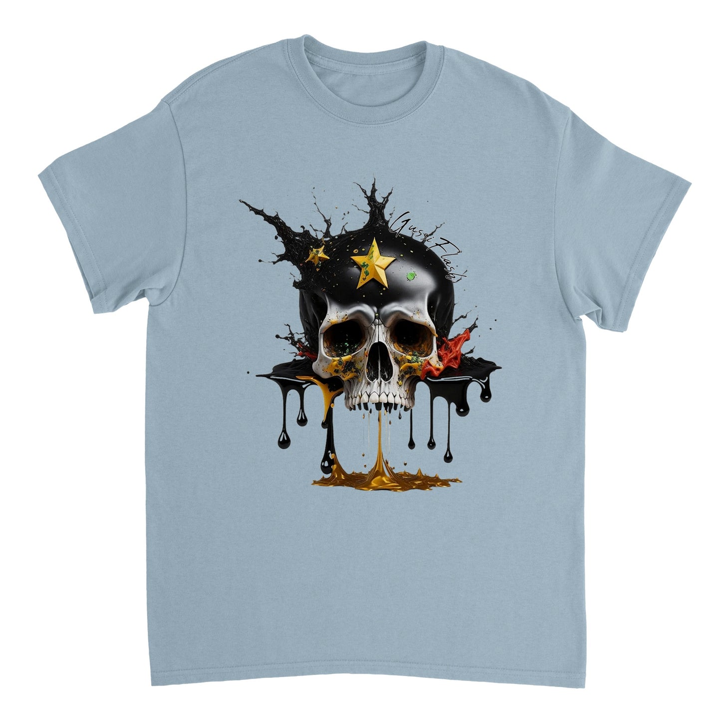 Schweres Unisex T-Shirt mit GussiFlash Skull
