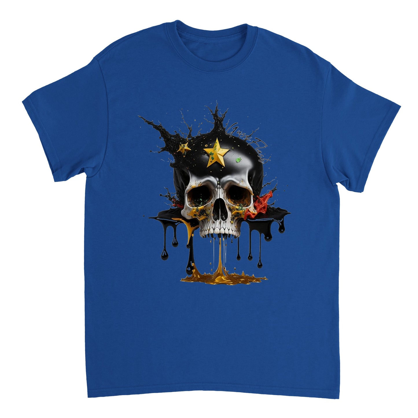Schweres Unisex T-Shirt mit GussiFlash Skull