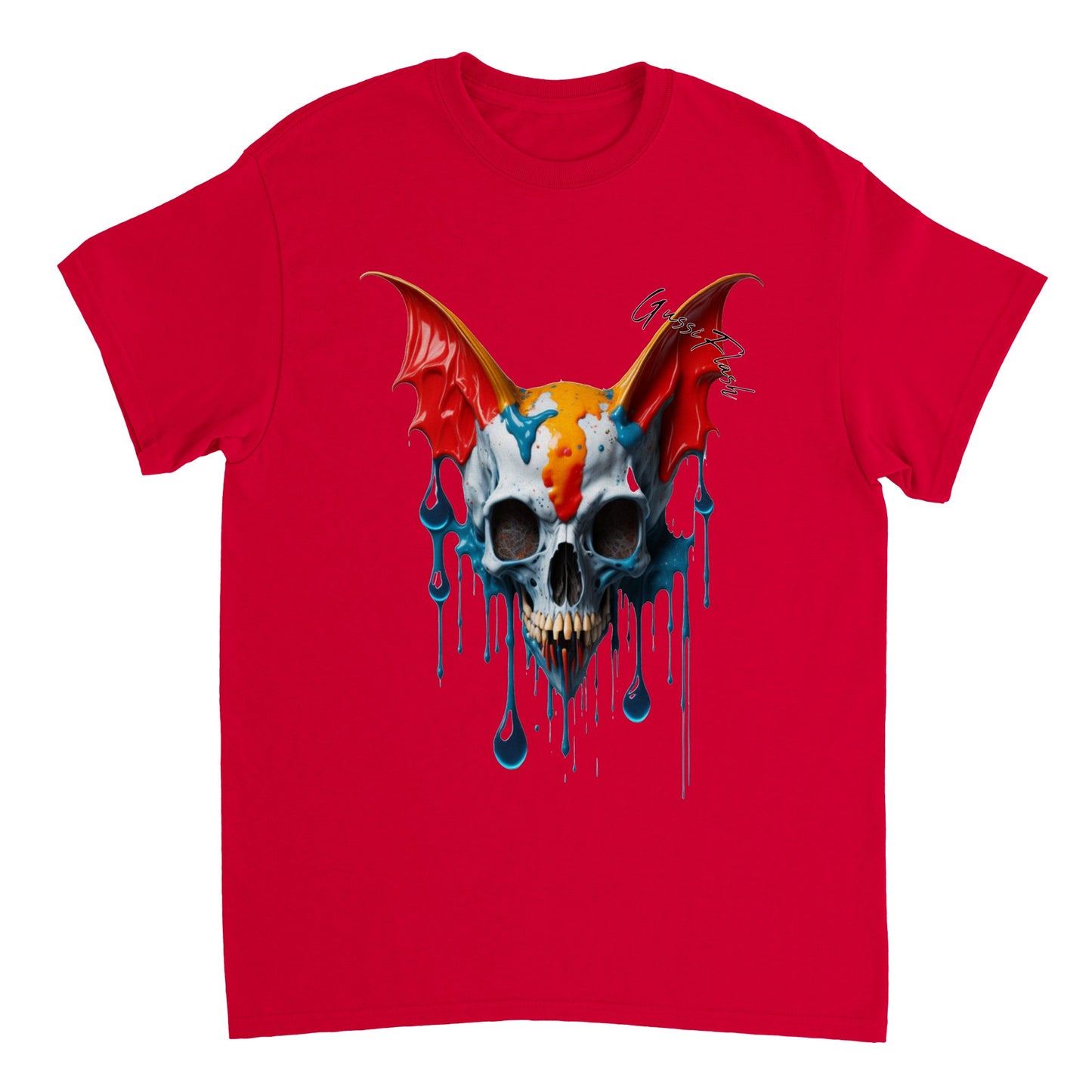 Schweres Unisex T-Shirt mit GussiFlash Skull