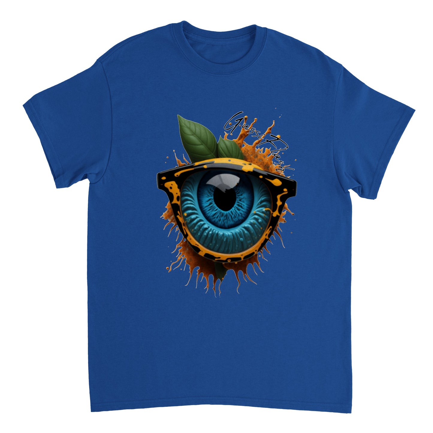 Schweres Unisex T-Shirt mit Rundhalsausschnitt und Gussiflash Logo