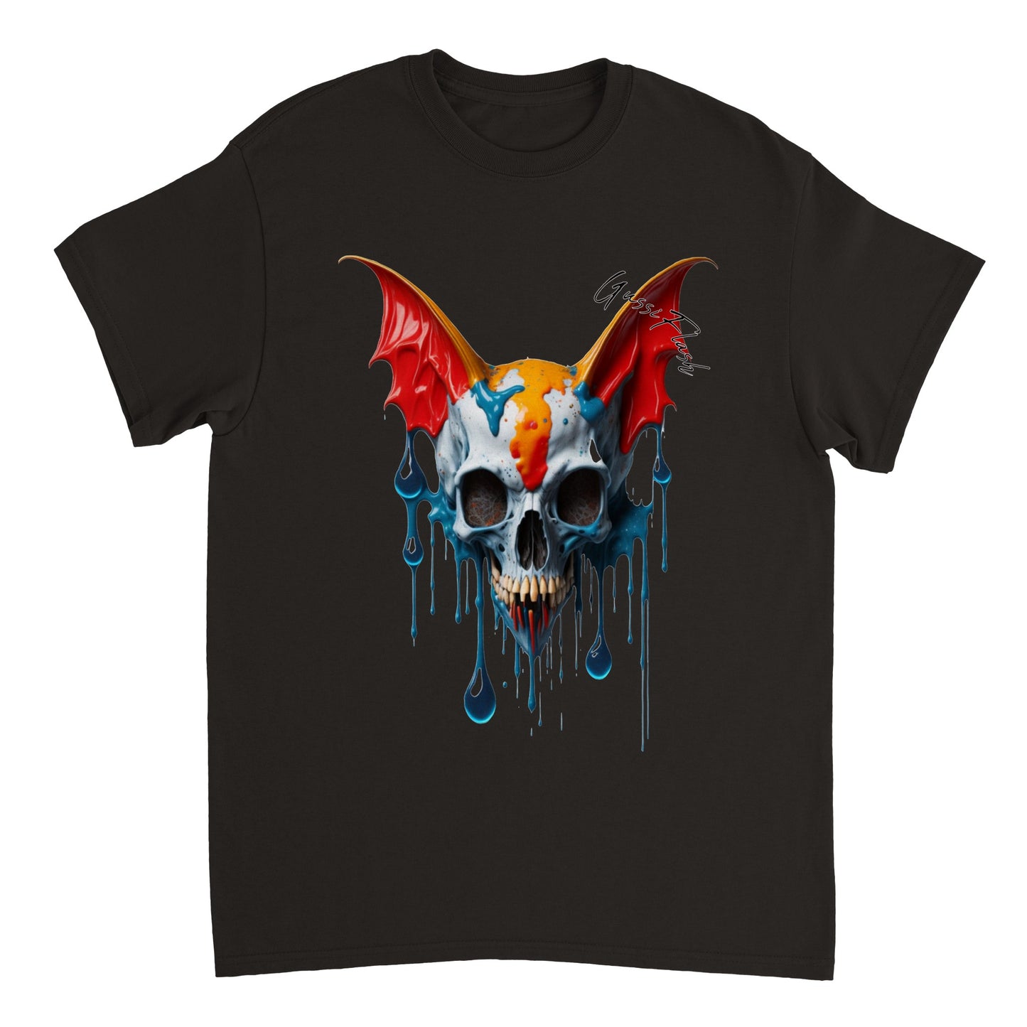 Schweres Unisex T-Shirt mit GussiFlash Skull