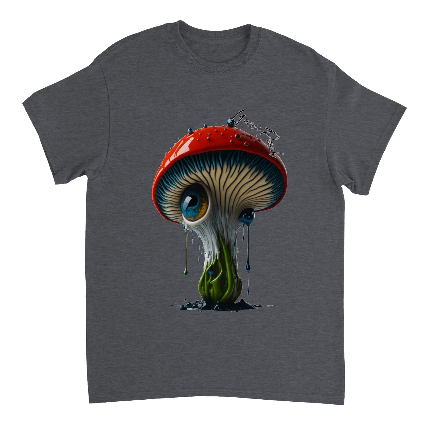 Schweres Unisex T-Shirt mit Rundhalsausschnitt und Gussiflash Logo