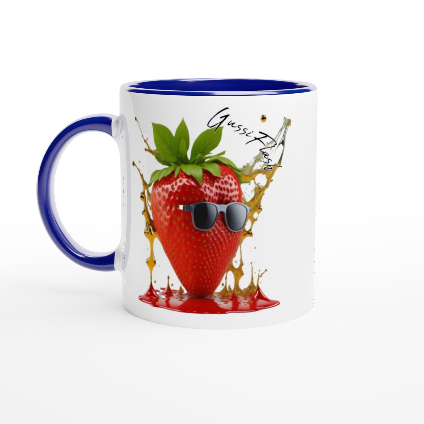 Weiße Keramiktasse Farbe an der Innenseite