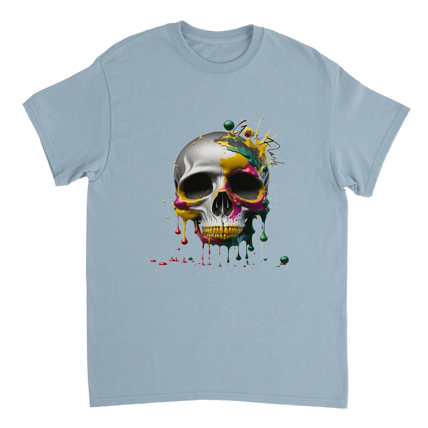 Schweres Unisex T-Shirt mit GussiFlash Skull