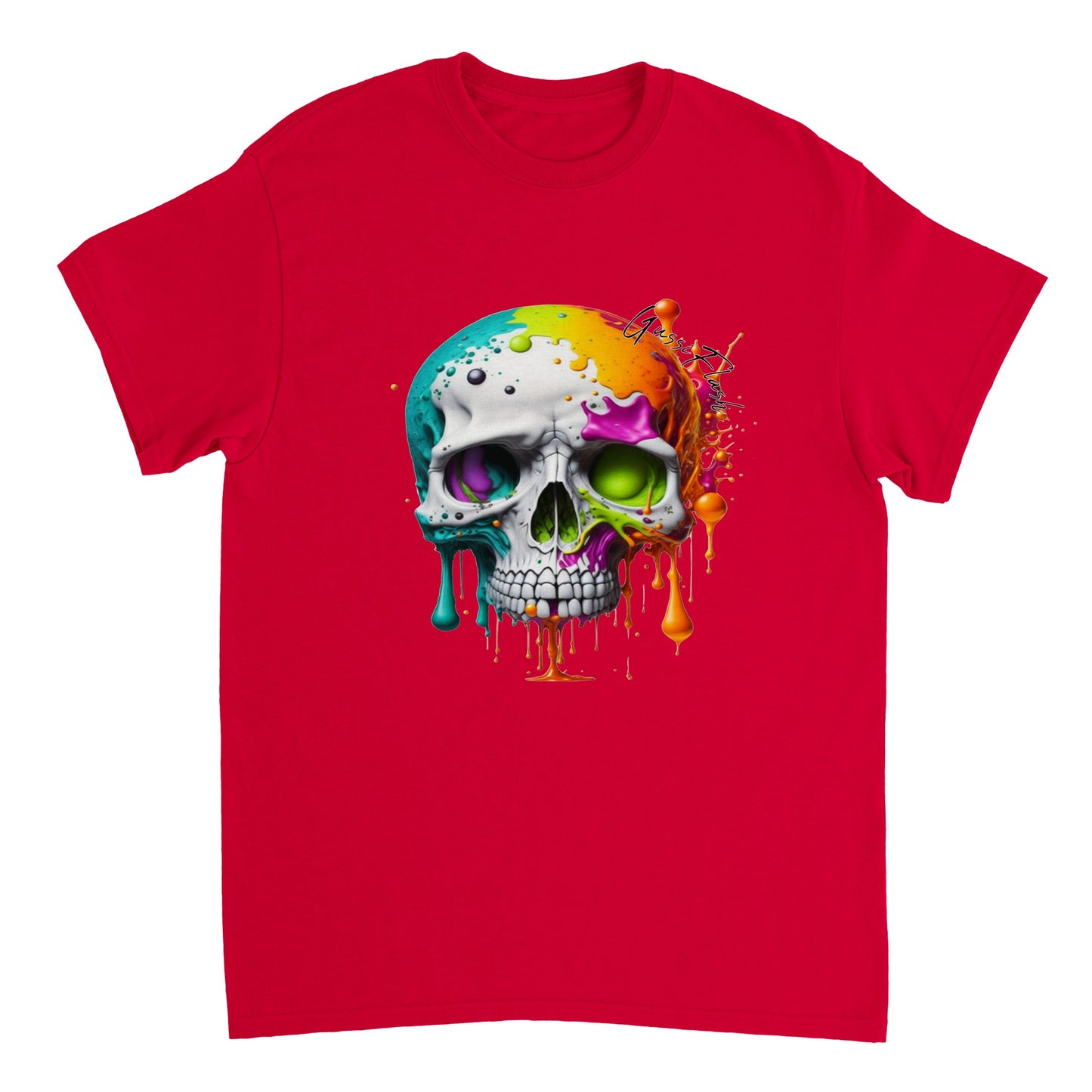 Schweres Unisex T-Shirt mit GussiFlash Skull