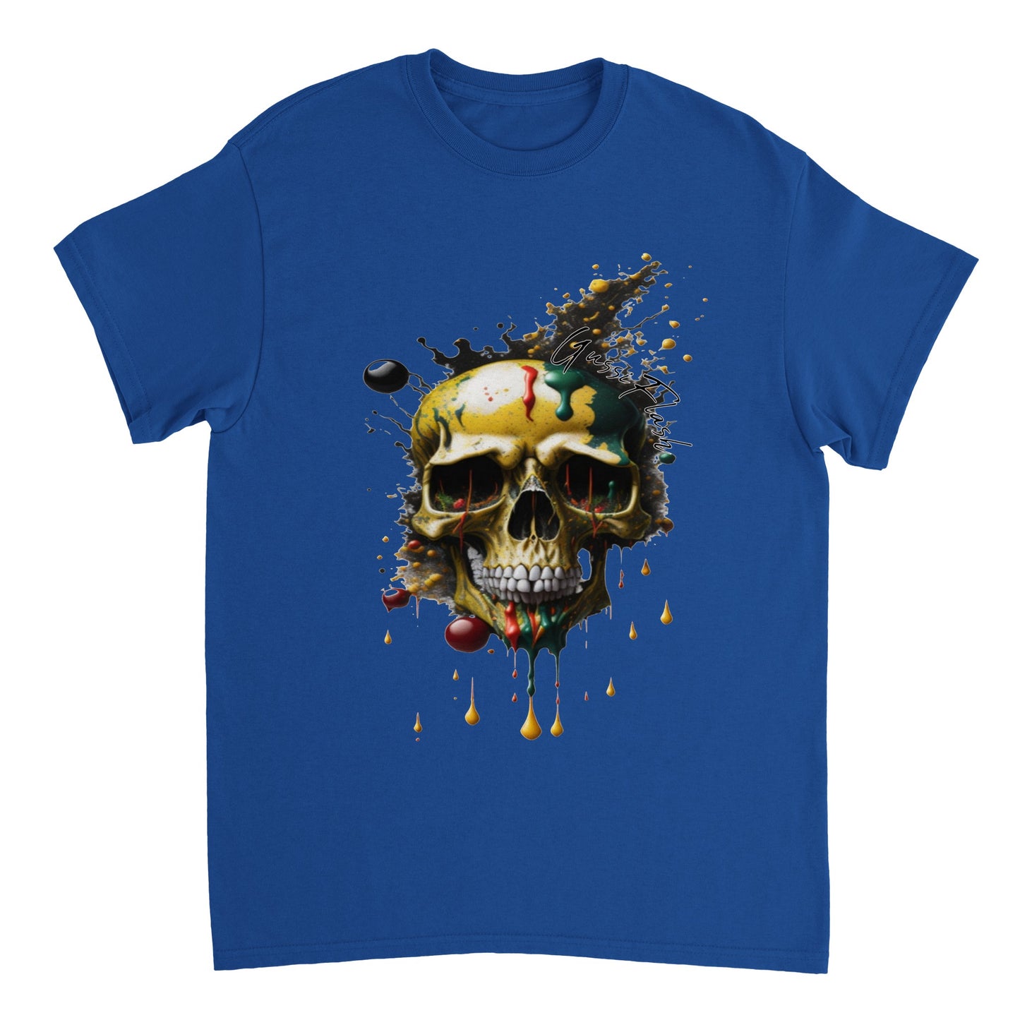 Schweres Unisex T-Shirt mit GussiFlash Skull