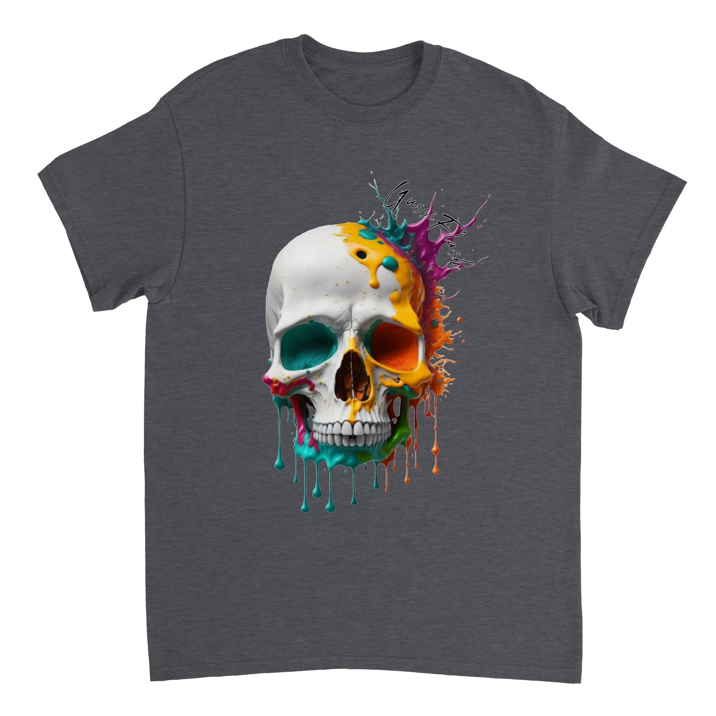 Schweres Unisex T-Shirt mit GussiFlash Skull