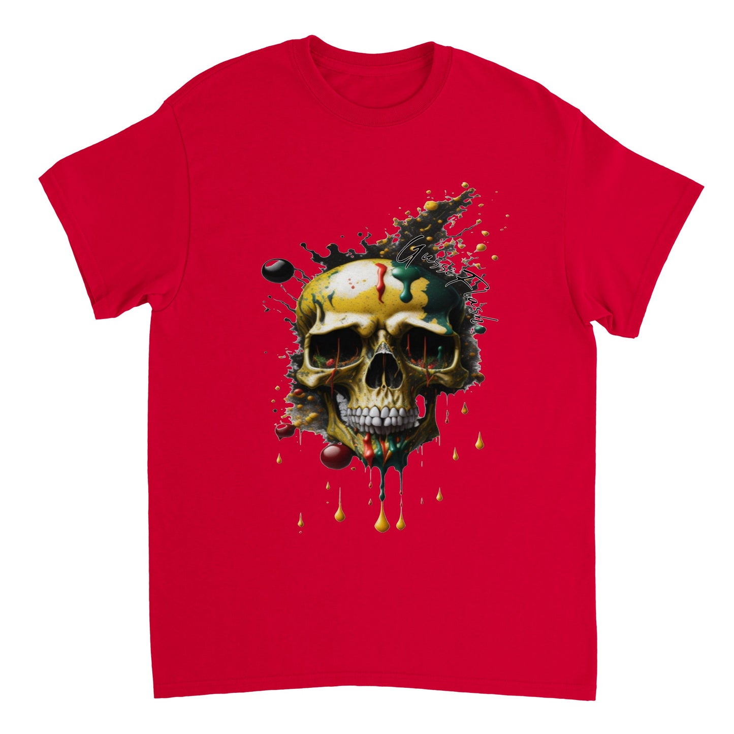 Schweres Unisex T-Shirt mit GussiFlash Skull