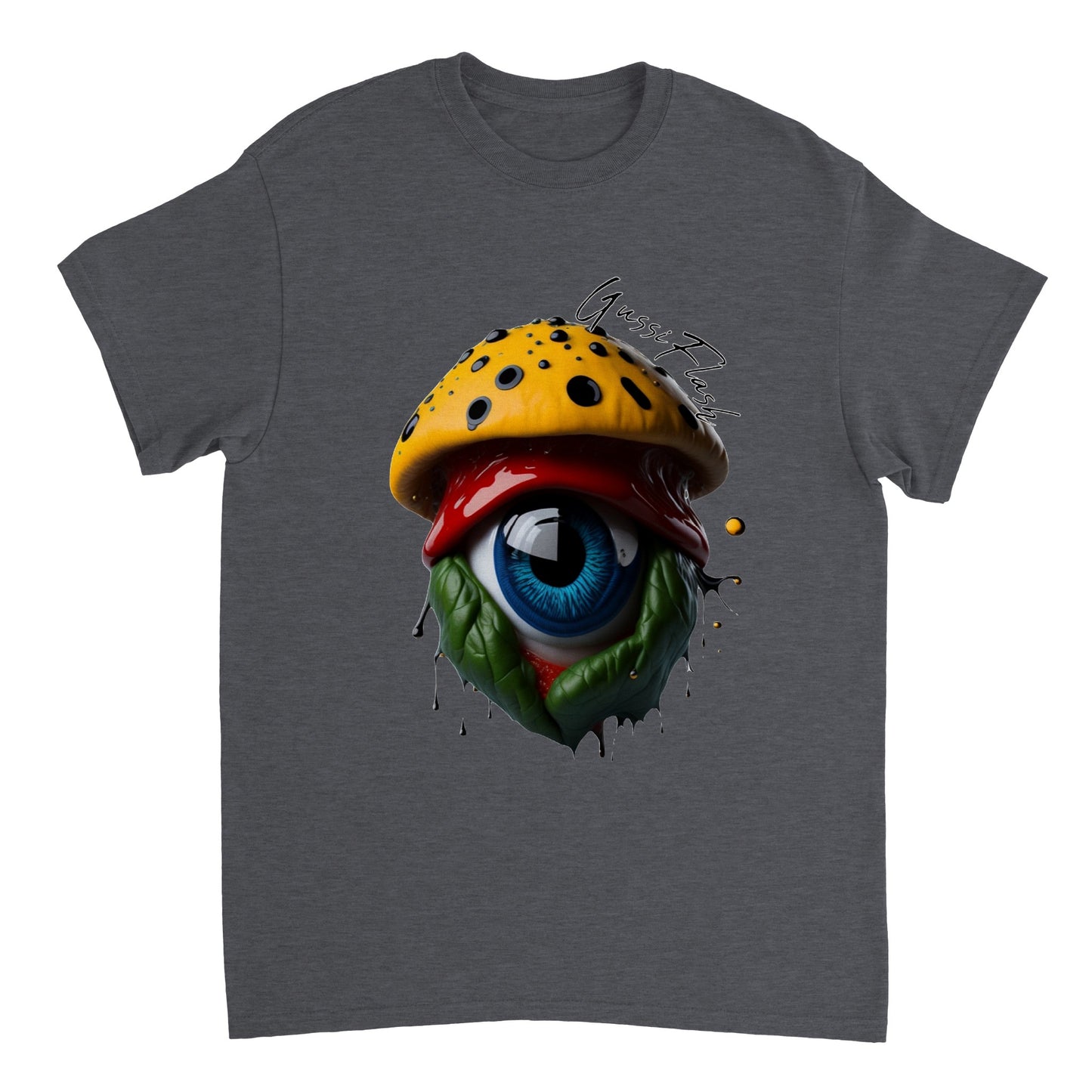 Schweres Unisex T-Shirt mit Rundhalsausschnitt und Gussiflash Logo