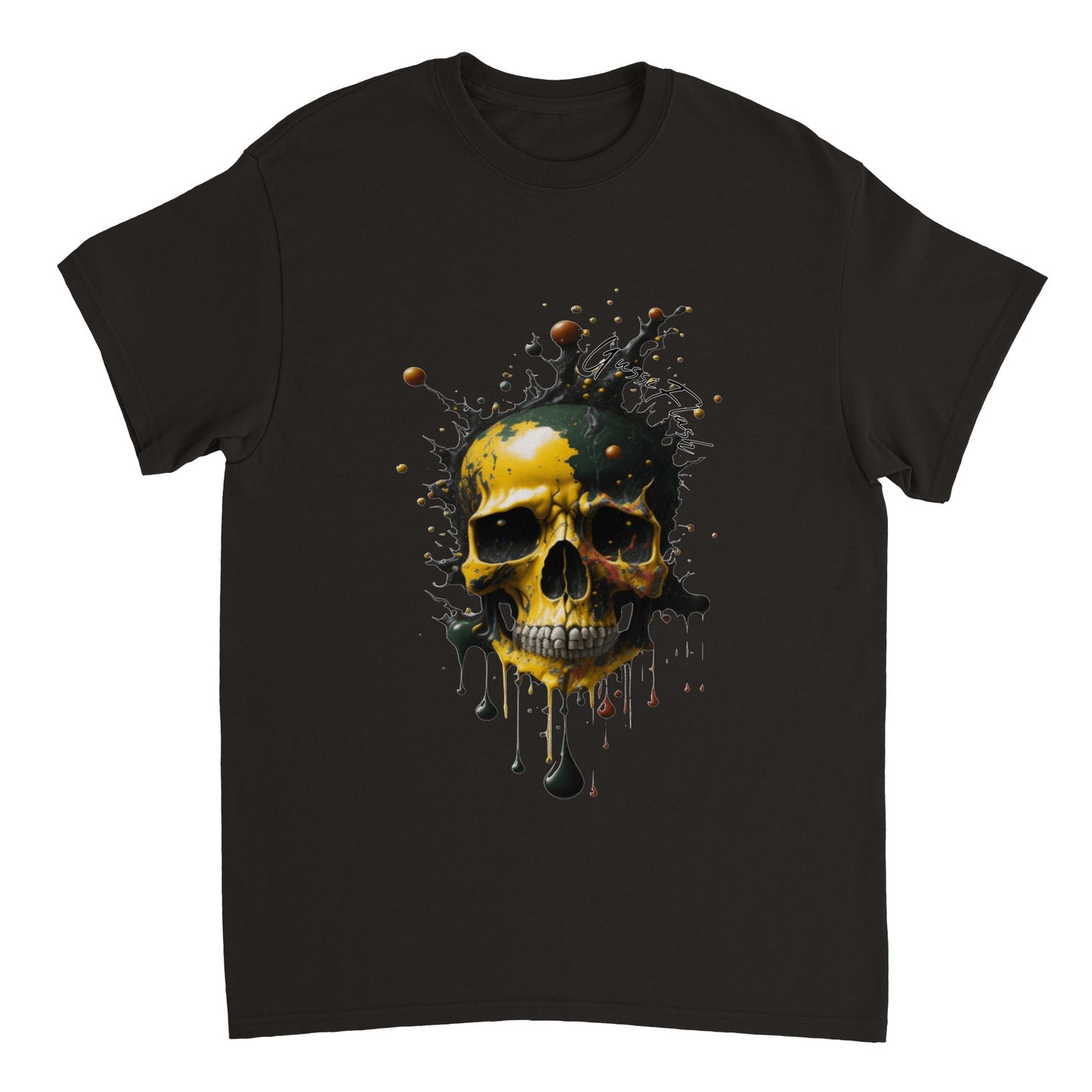 Schweres Unisex T-Shirt mit GussiFlash Skull